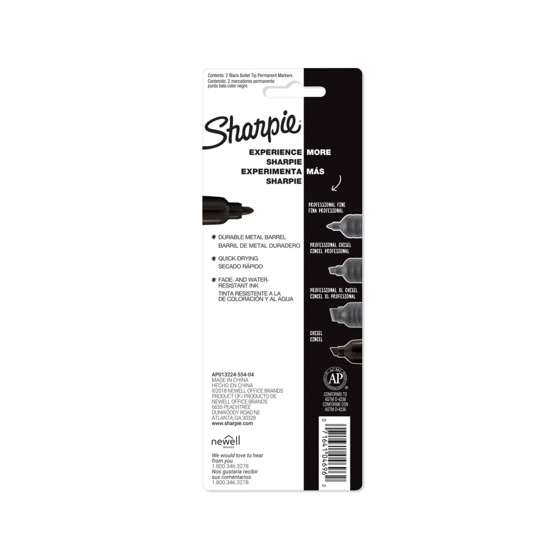 2 2 Pack Sharpie Bullet Tip Permanent Markers, 2 of 6