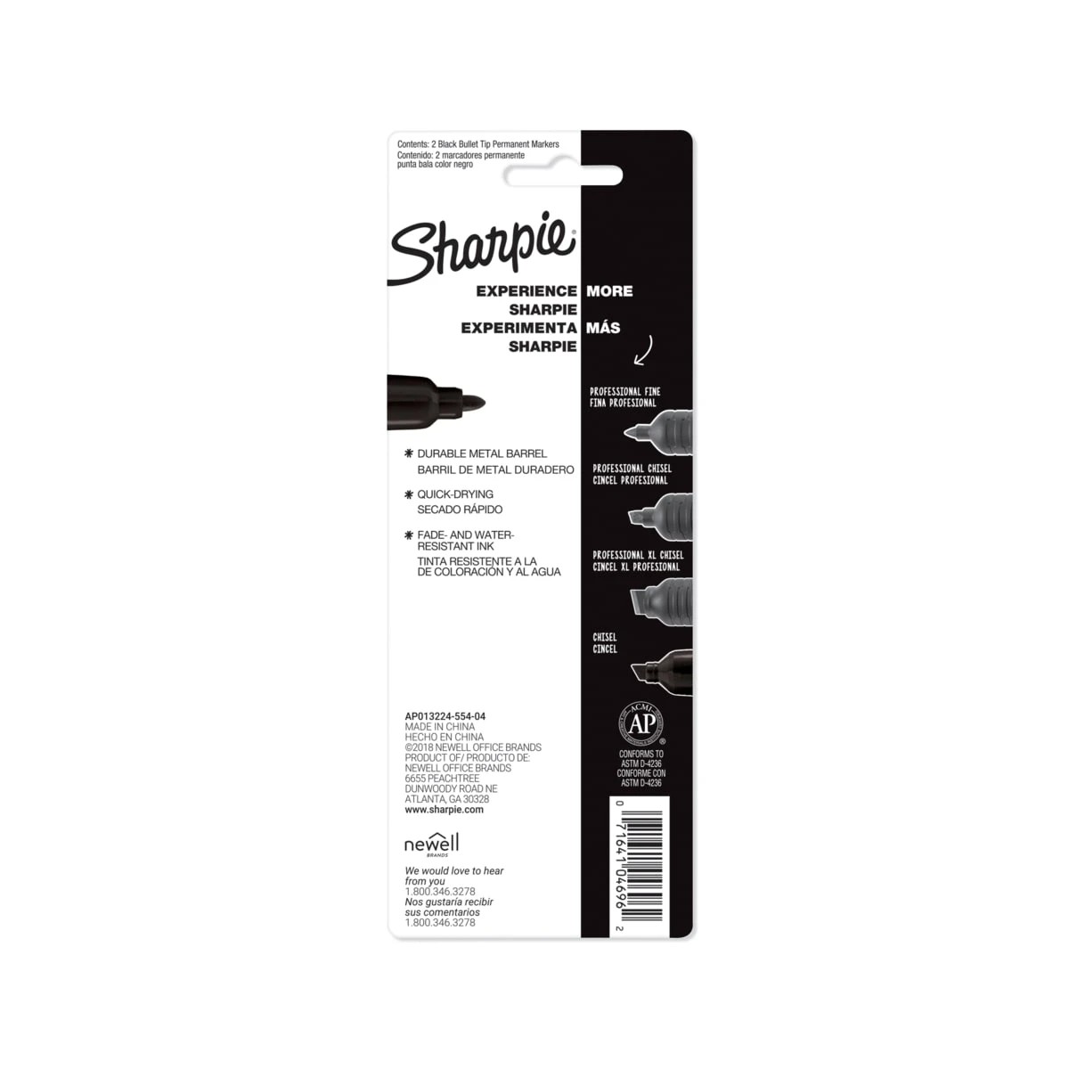2 2 Pack Sharpie Bullet Tip Permanent Markers, 2 of 6