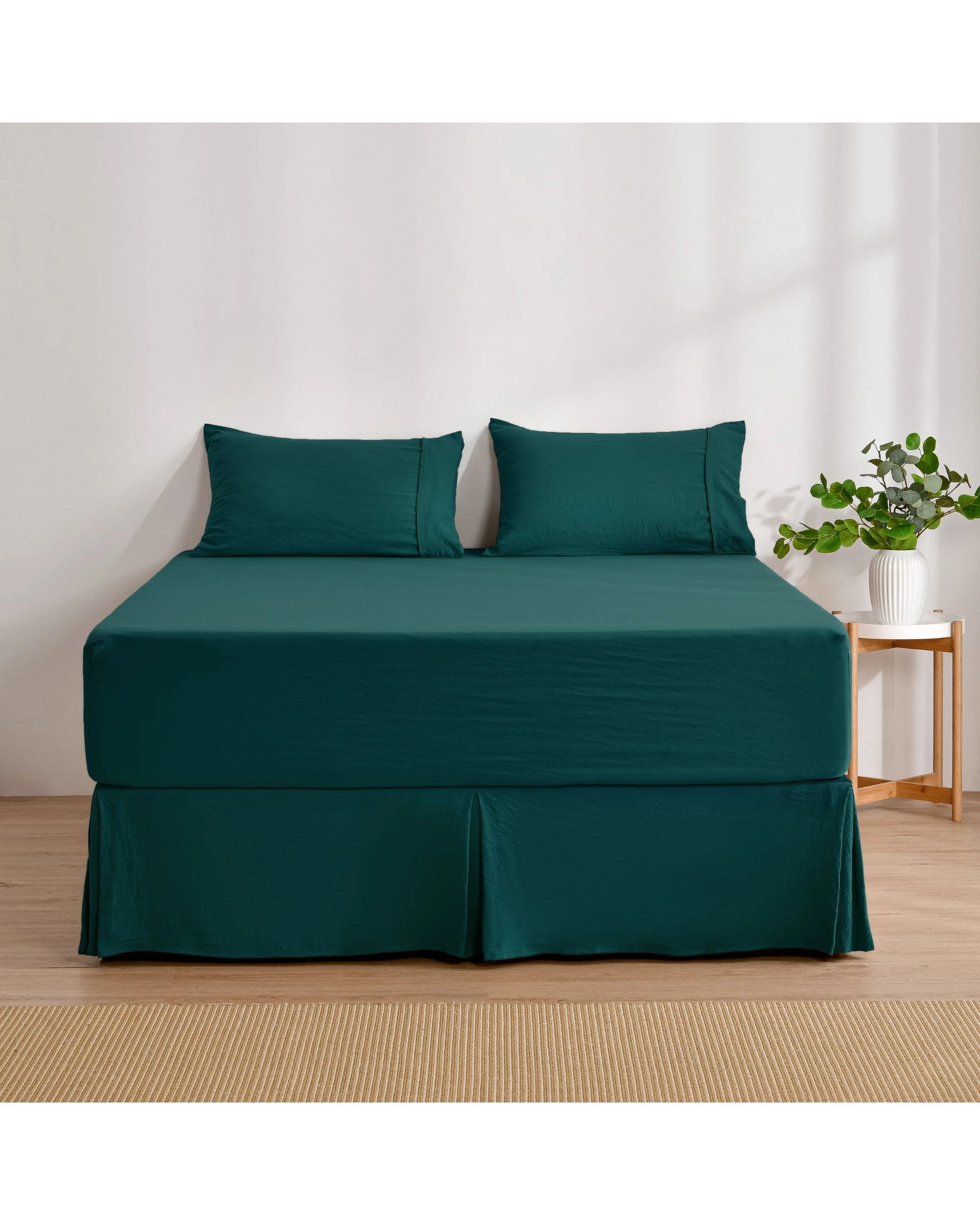 6 Dreamaker Superfine Washed Microfibre Pleated Valance - Single Bed - Teal, 6 of 7