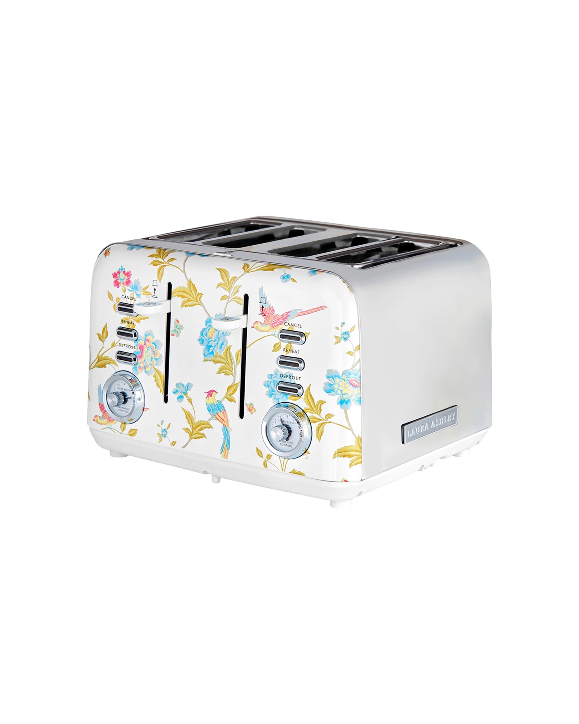 1 Laura Ashley Elveden 29cm Electric 4 Slice Bread Toaster 1850W - White, 1 of 7