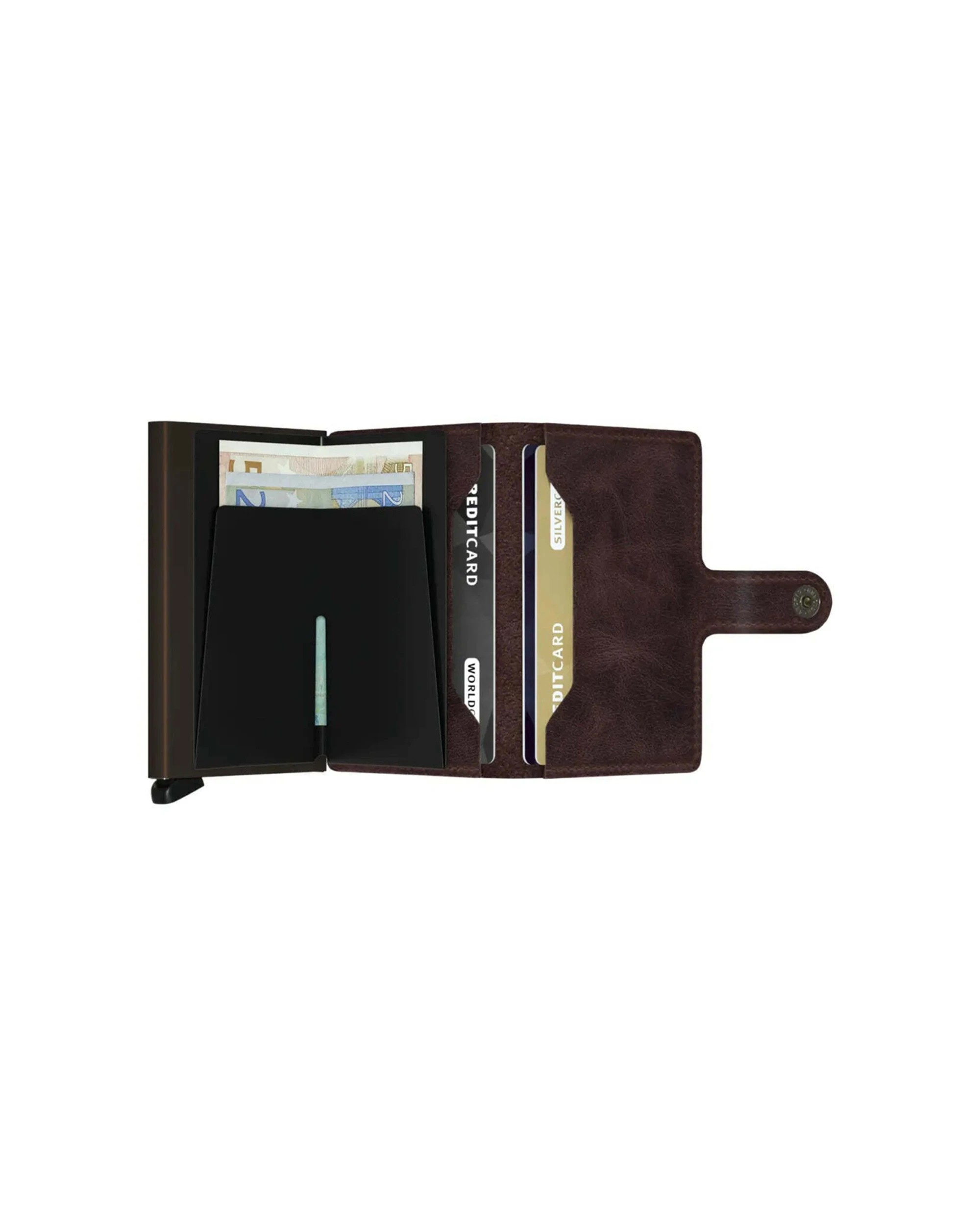 2 Secrid Miniwallet Compact RFID Leather Card Wallet Vintage Chocolate - Brown, 2 of 3