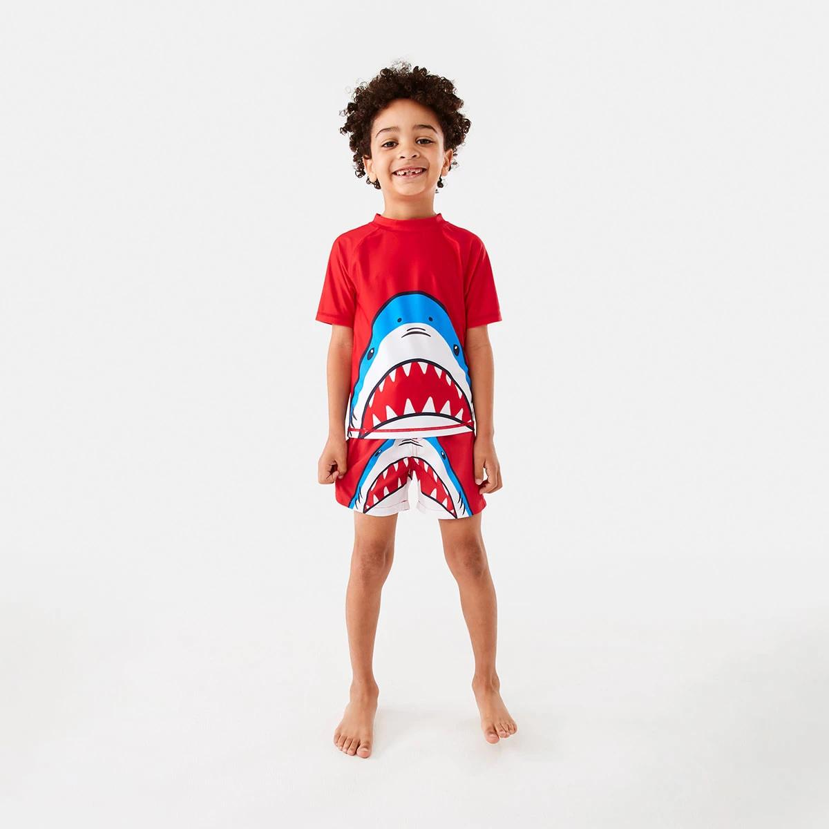 5 Printed Short Sleeve Rash Vest Flme Shark, 5 of 8