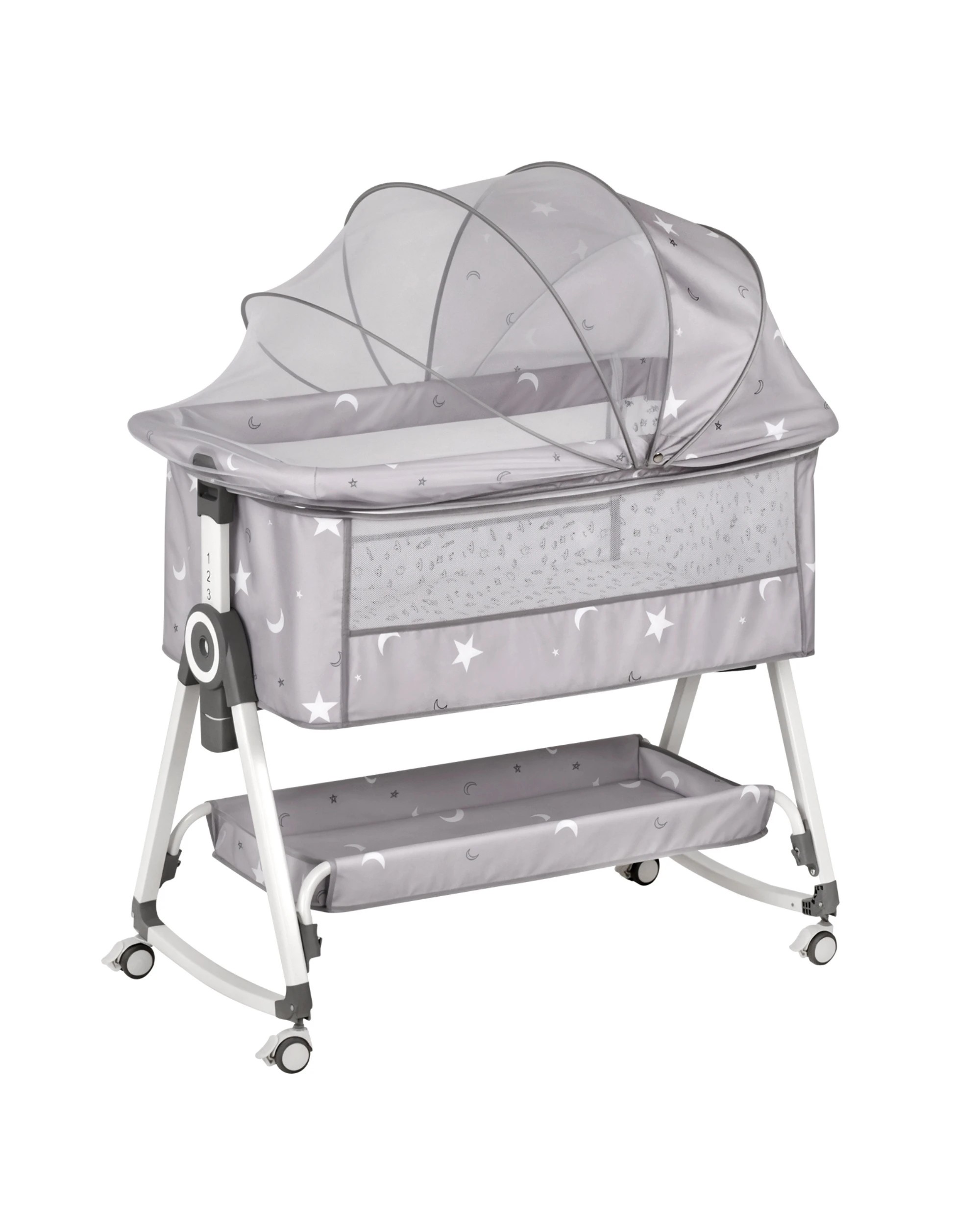 1 Advwin 3 in 1 Baby Bassinets Bedside Crib with Mattress 6 Height Adjustable Bedside Bassinet for Newborn, 1 of 9