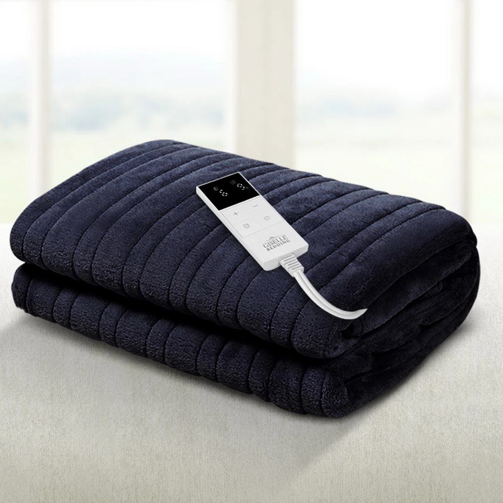 3 Giselle Electric Throw Rug Heated Blanket Fleece - Charcoal, 3 of 10