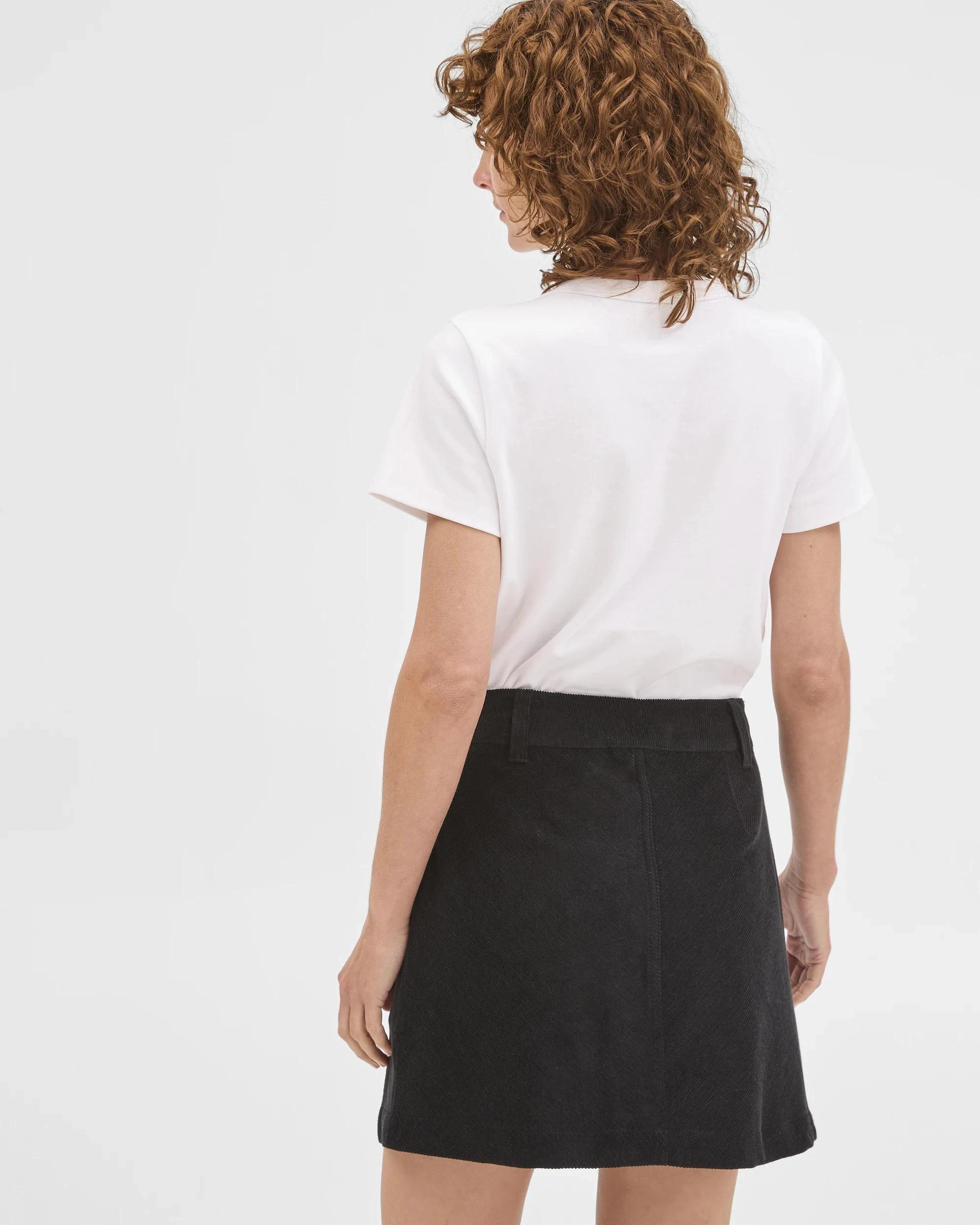 6 Target Woman Cord Button Front Mini Skirt BLACK, 6 of 6