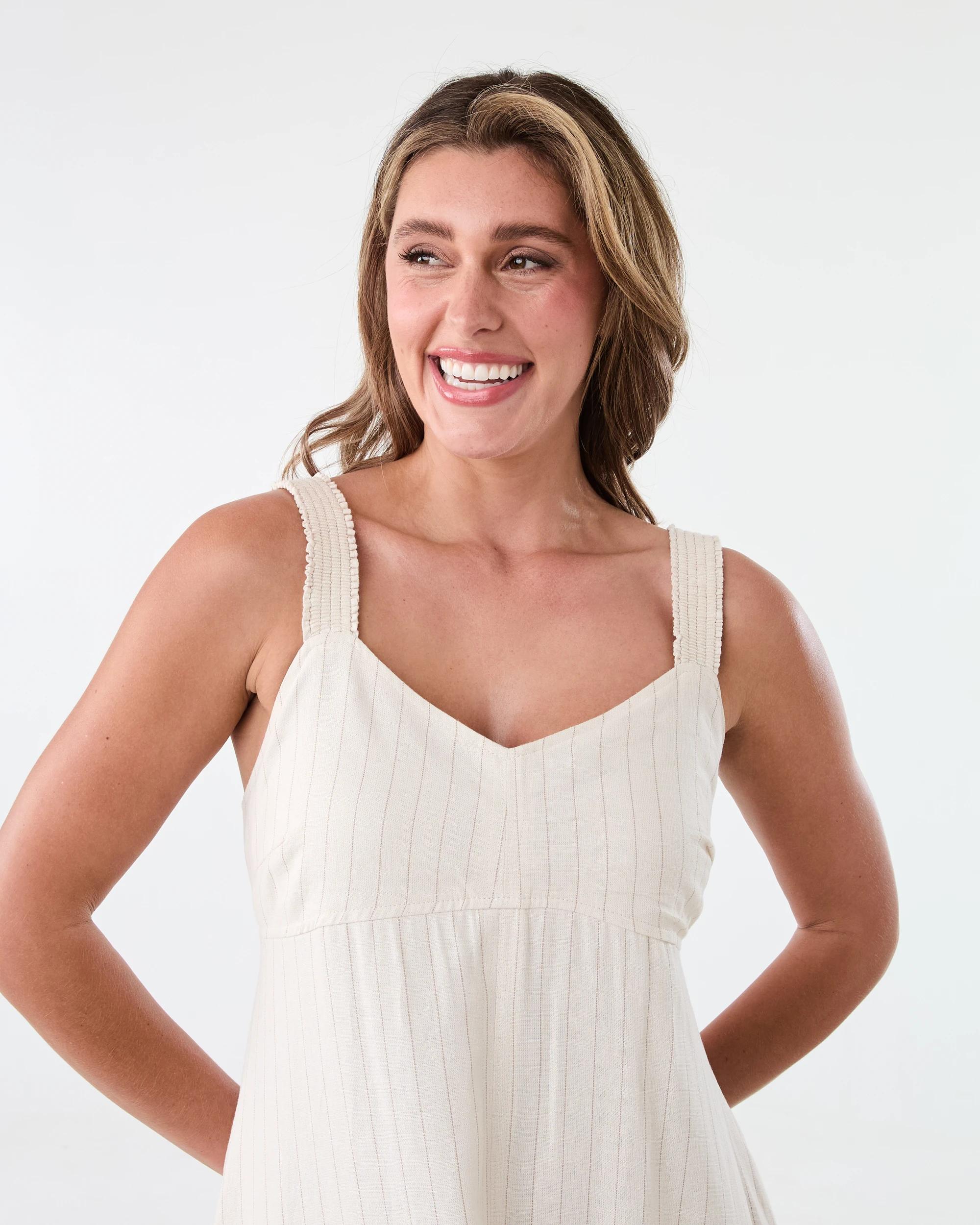 4 Sleeveless Contrast Linen Blend Maxi Dress St Nat B, 4 of 7