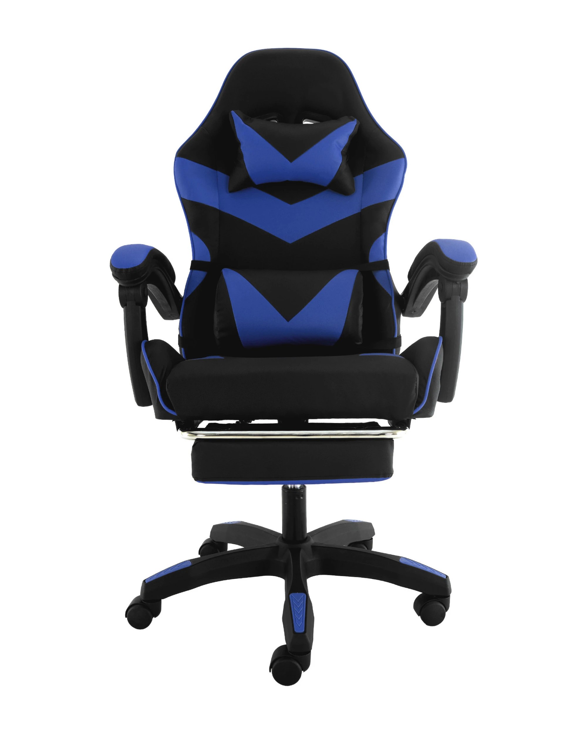 1 Sarantino Cueva Reclining Office Gaming Chair Study Retractable Footrest - Blue, 1 of 7