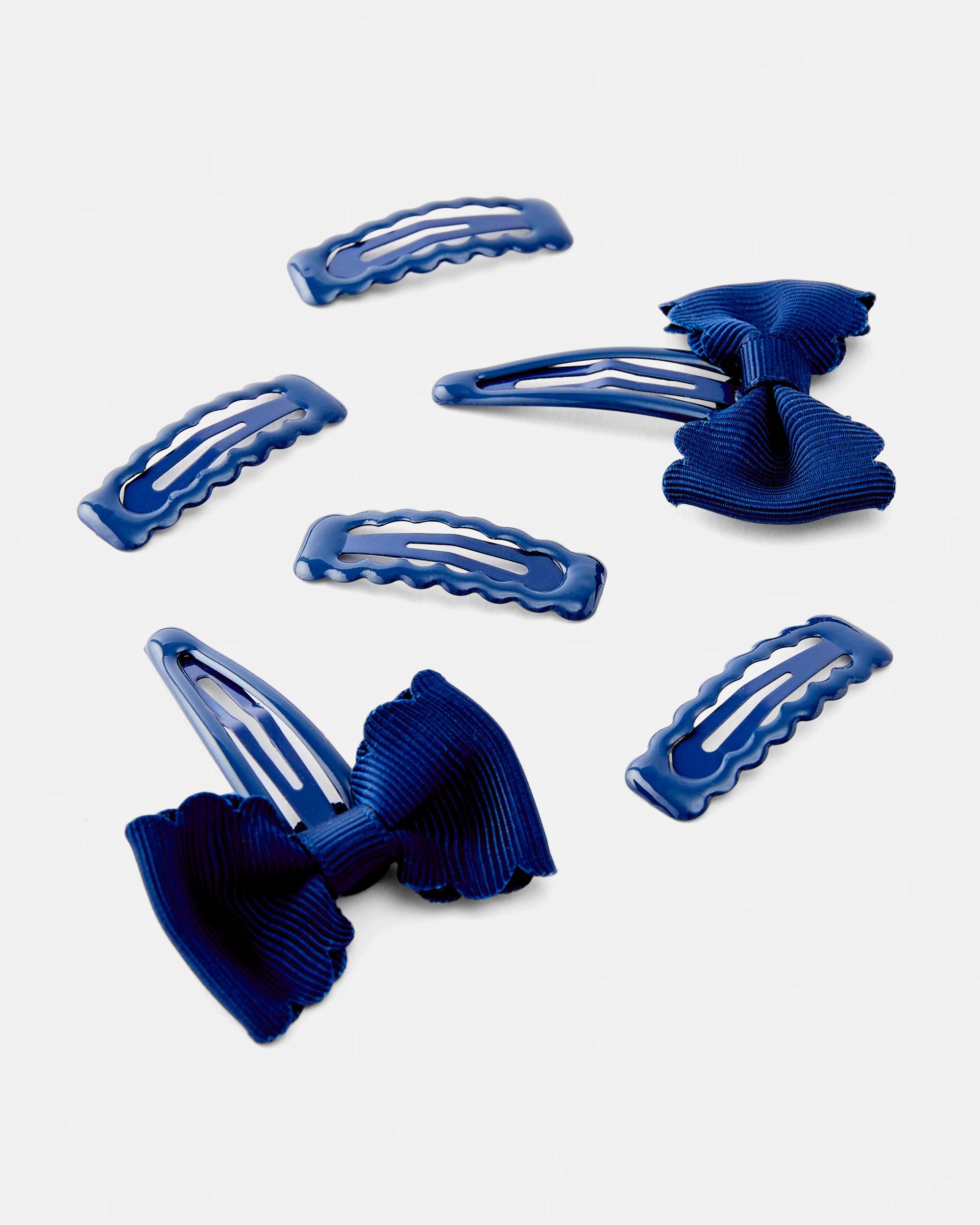 2 6 Pack School Snap Hair Clips Set Nvy Sphire, 2 of 3