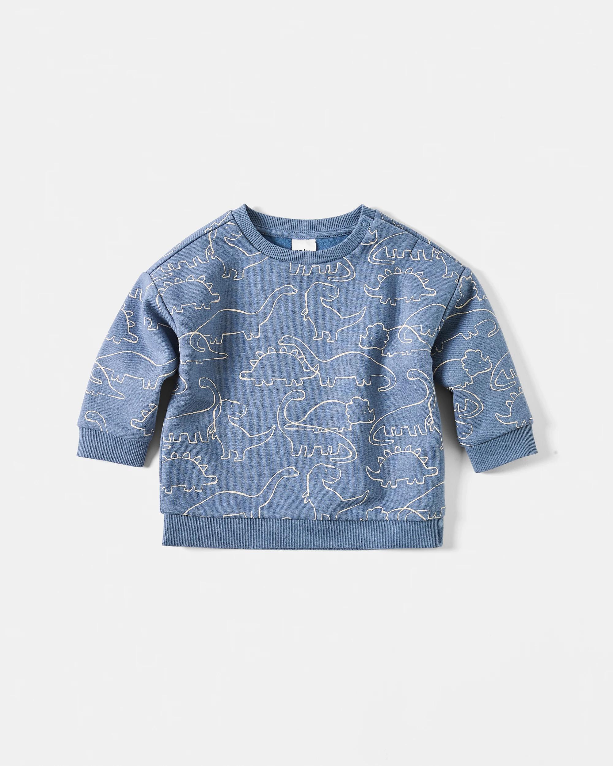 1 Drop Shoulder Sweatshirt Blu Dino, 1 of 3