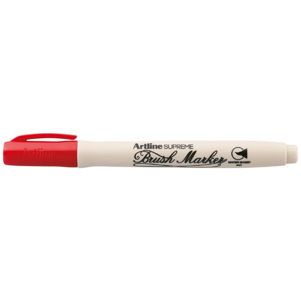 1 Artline Supreme Brush Marker Red, 1 of 2