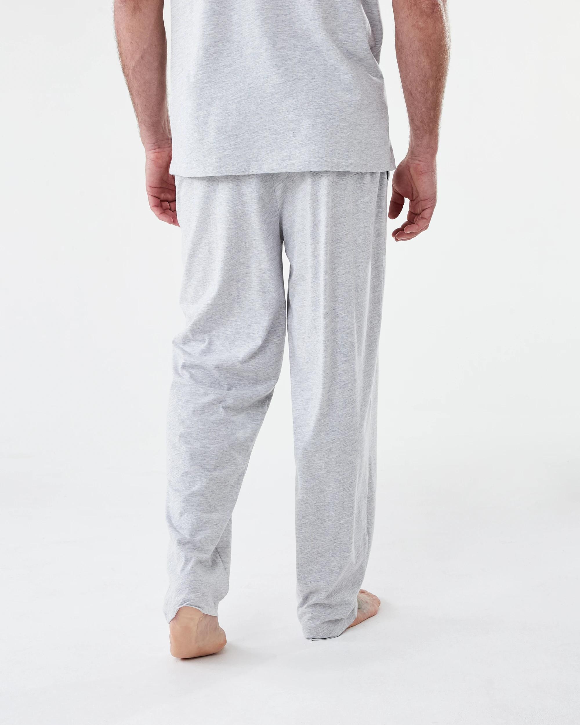 3 Cotton and Elastane Sleep Pants GREY MARLE PANT, 3 of 5