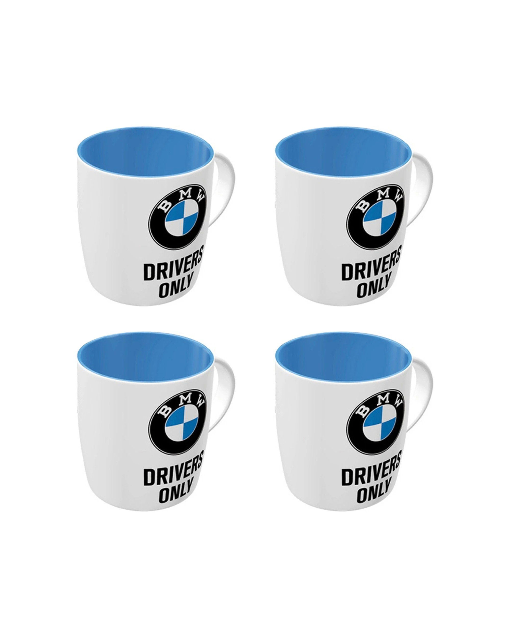 1 Nostalgic-Art 4PK Ceramic Mug 330ml Retro Design - Gift Box Combo BMW Drivers Only - White, 1 of 6