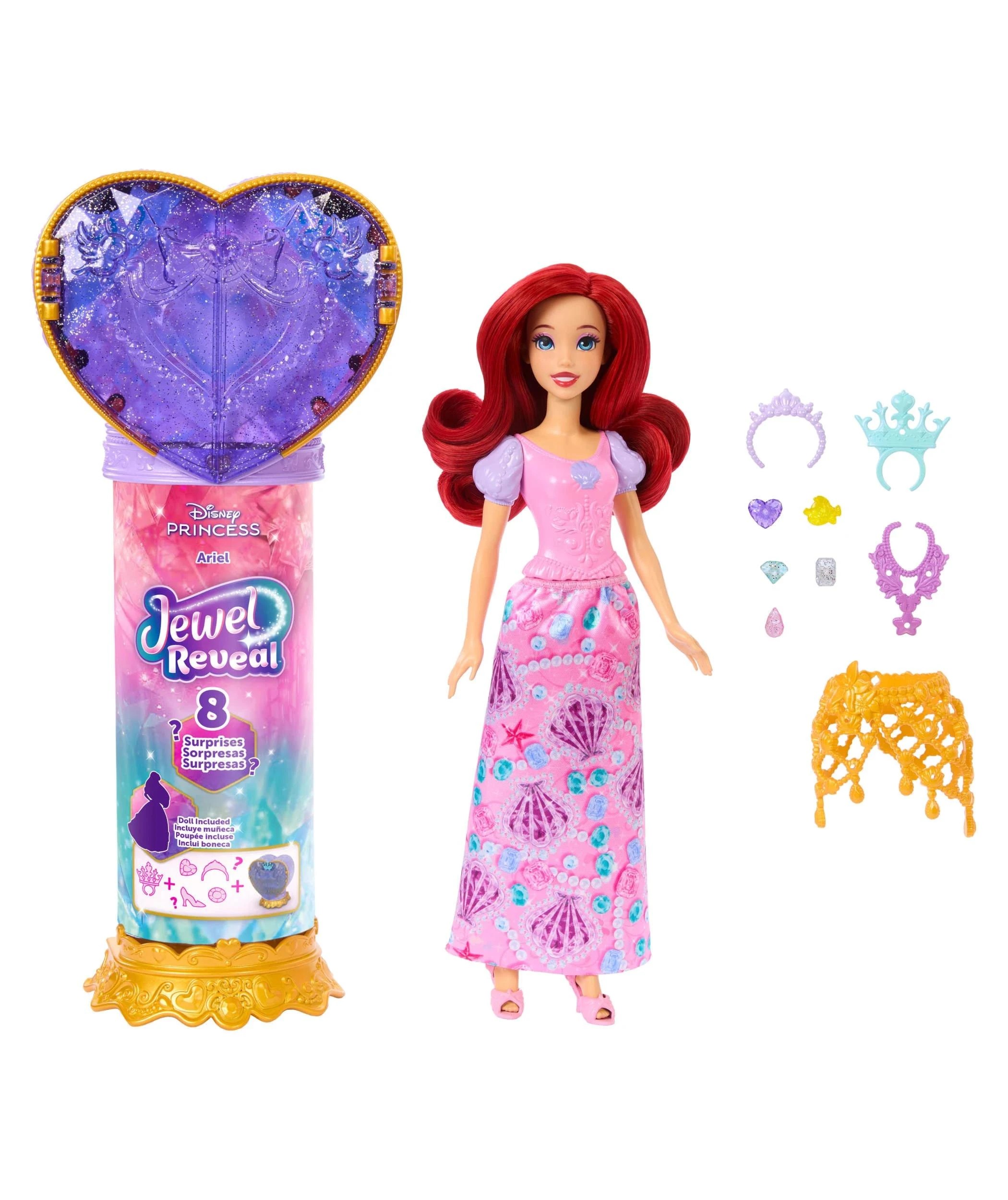 2 Disney Princess Jewel Reveal Doll & Accessories - Assorted - Multi, 2 of 8