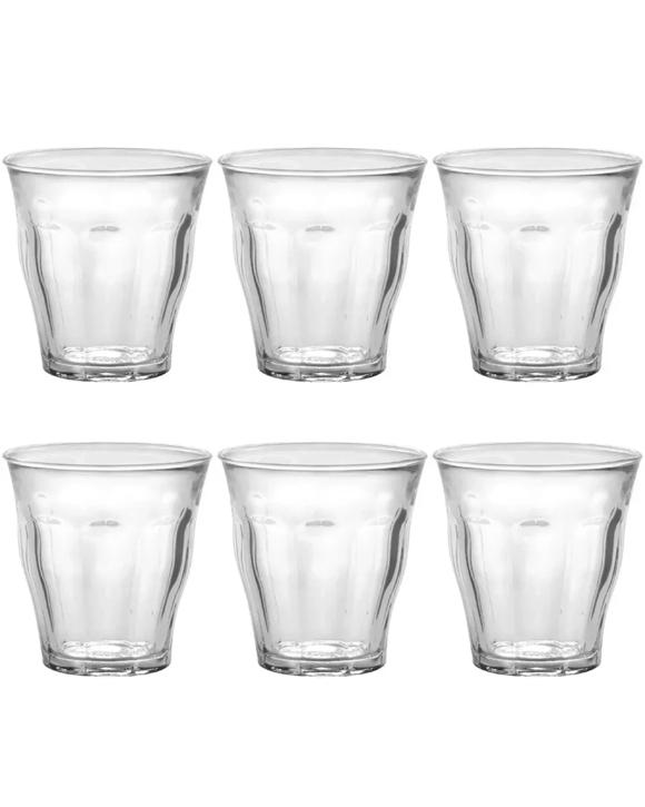 Duralex 6pcs 220ml Picardie Clear Glass Tumbler Glasses Thick & Sturdy BPA Free