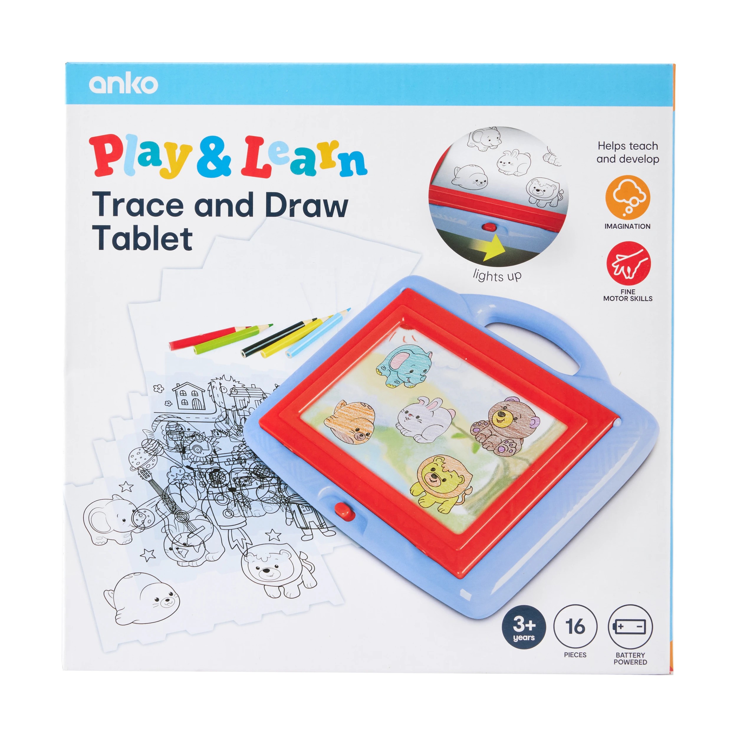 7 16 Piece Play and Learn Trace and Draw Tablet, 7 of 7