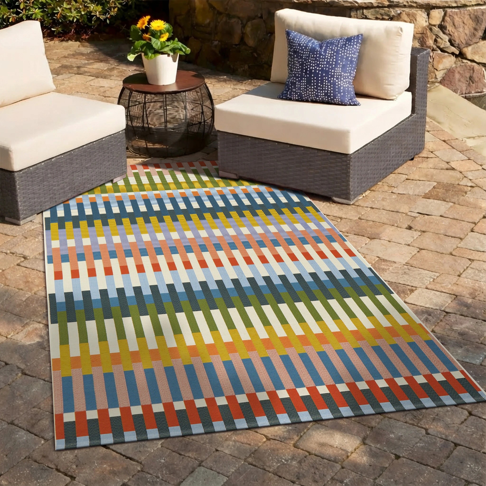 1 Common Ground Rugs Horizon Dante 230x160cm - Medium Outdoor Rug - Multi, 1 of 7
