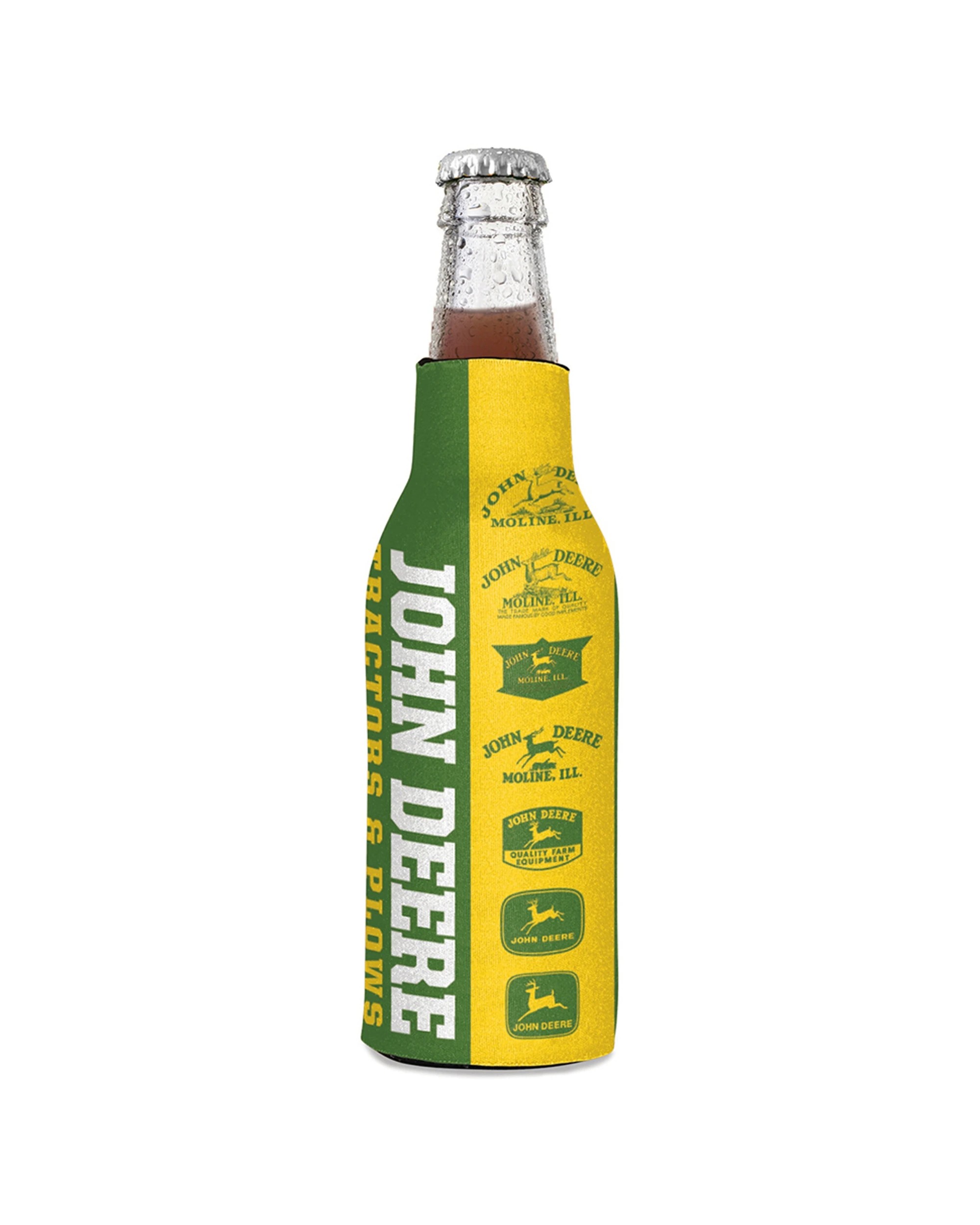2 John Deere 2PK Bottle Cooler Retro Vintage Logos 12oz 375ml Foam Rubber - Multi, 2 of 3