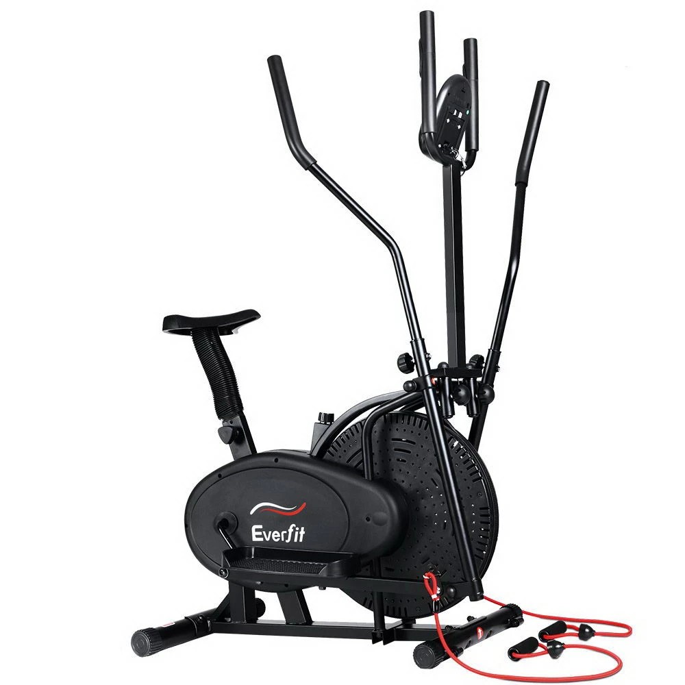1 Everfit Exercise Bike 5 in 1 Elliptical Cross Trainer Home Gym Indoor - Black, 1 of 5