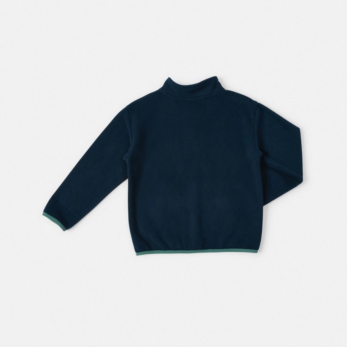 9 Polar Fleece Quarter Zip Sweatshirt Dress Navy, 9 of 9