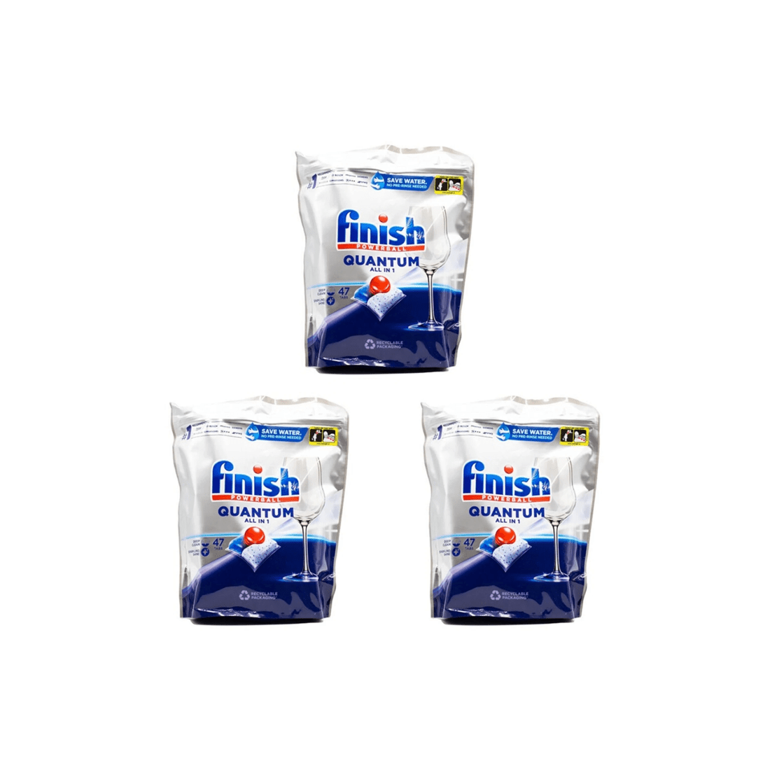 1 Finish 141pc Powerball Quantum Dishwashing Tablets 3 X 47 Bulk Pack Recyclable, 1 of 3