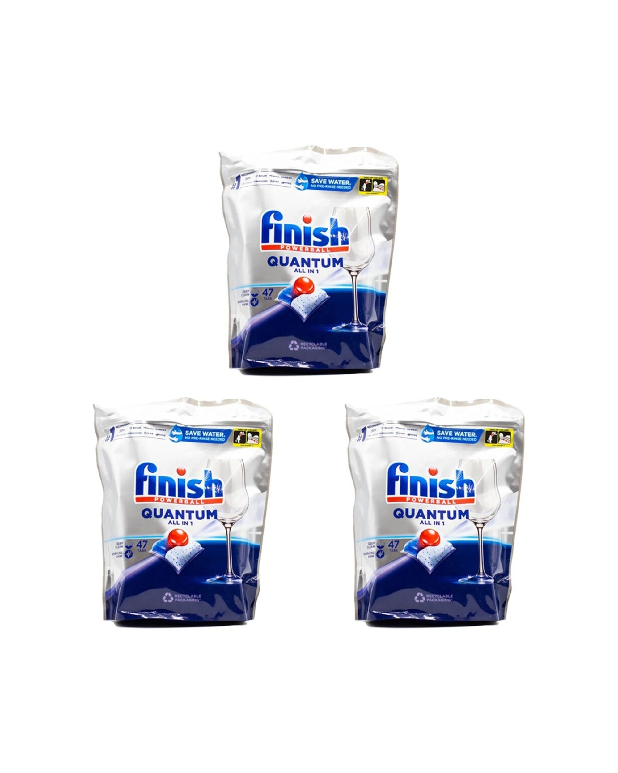 1 Finish 141pc Powerball Quantum Dishwashing Tablets 3 X 47 Bulk Pack Recyclable, 1 of 3