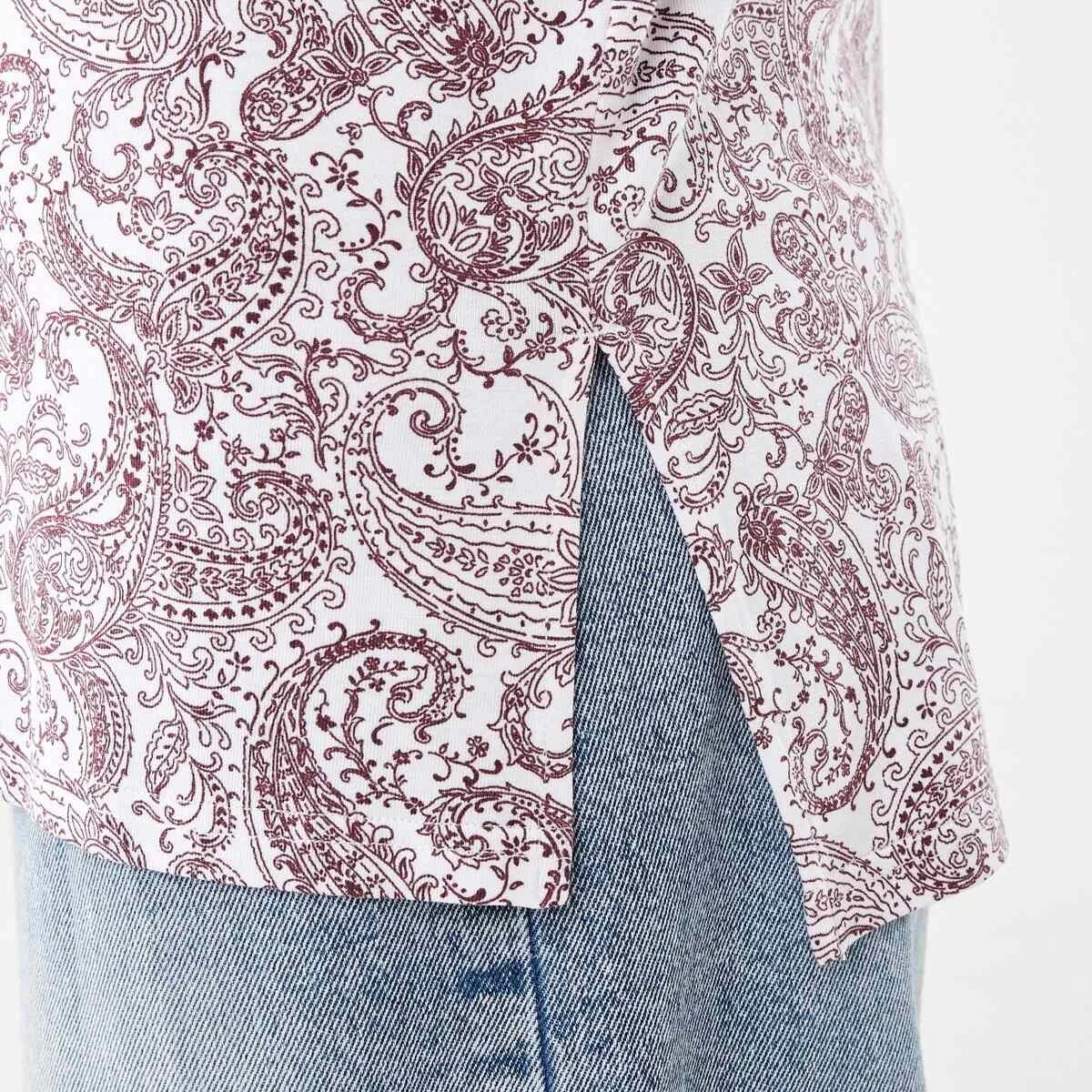 6 Short Sleeve Stepped Hem Tunic PAISLEY WHITE, 6 of 6