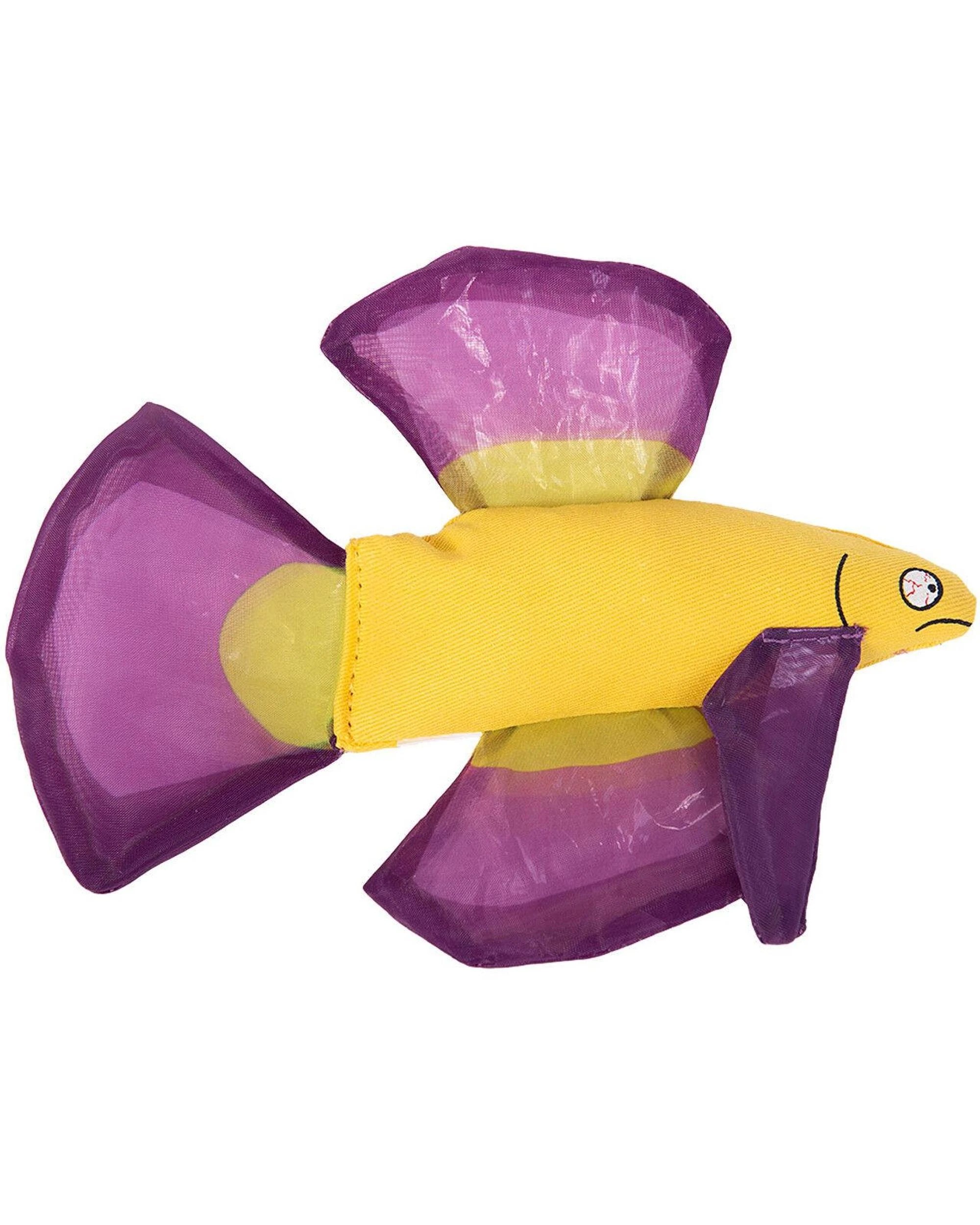 2 Yeowww Mo Betta Fish Catnip Filled Durable Cat Toy Purple 6.5 Inch, 2 of 7