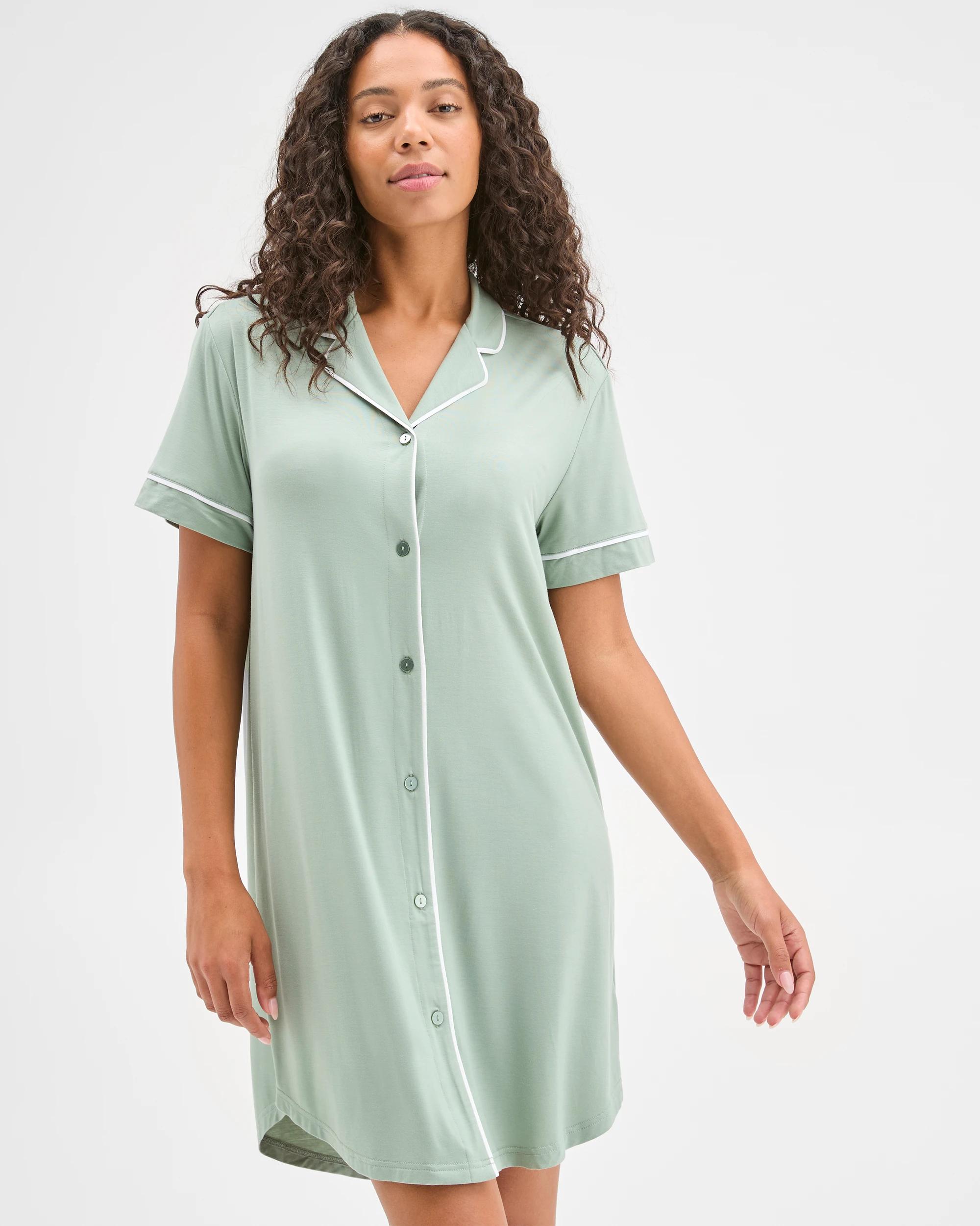 1 Target Soft Comfort Bamboo Sleep Nightie GREEN, 1 of 6