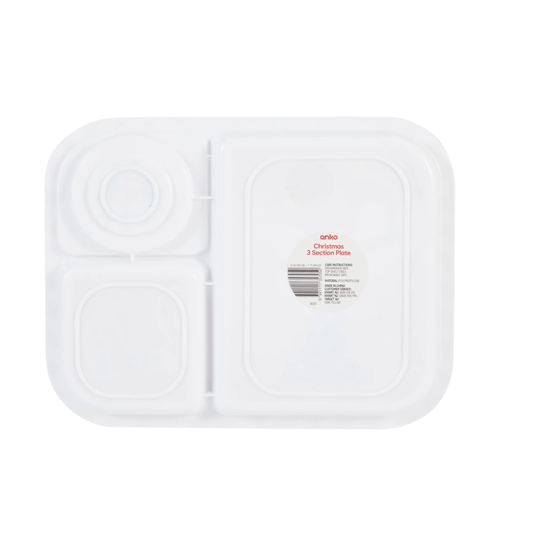 4 Christmas 3 Section Plate, 4 of 4