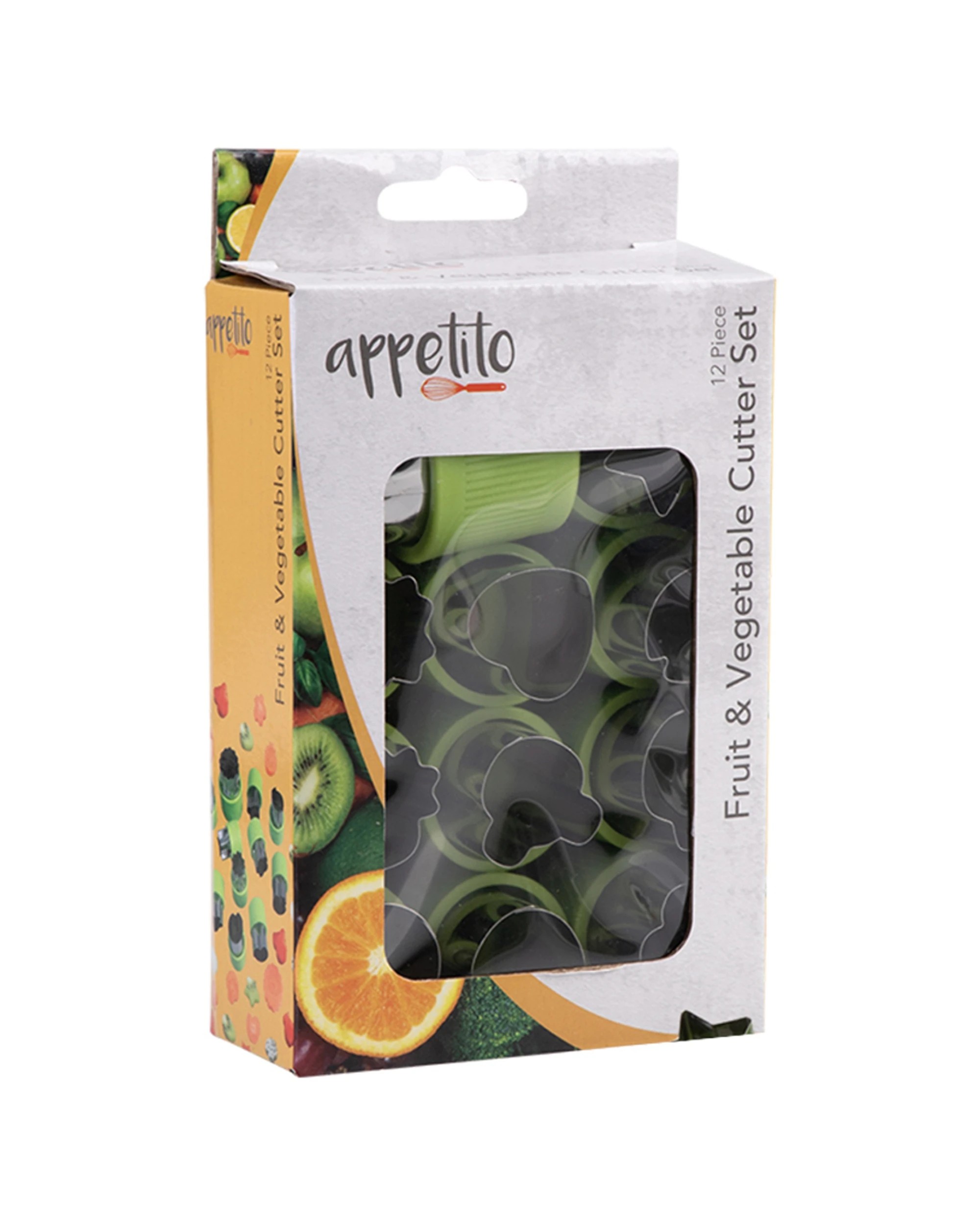 3 Appetito 12pc Fruit And Vegetable Cutters Set Shapes For Kitchen Tools - Green, 3 of 5