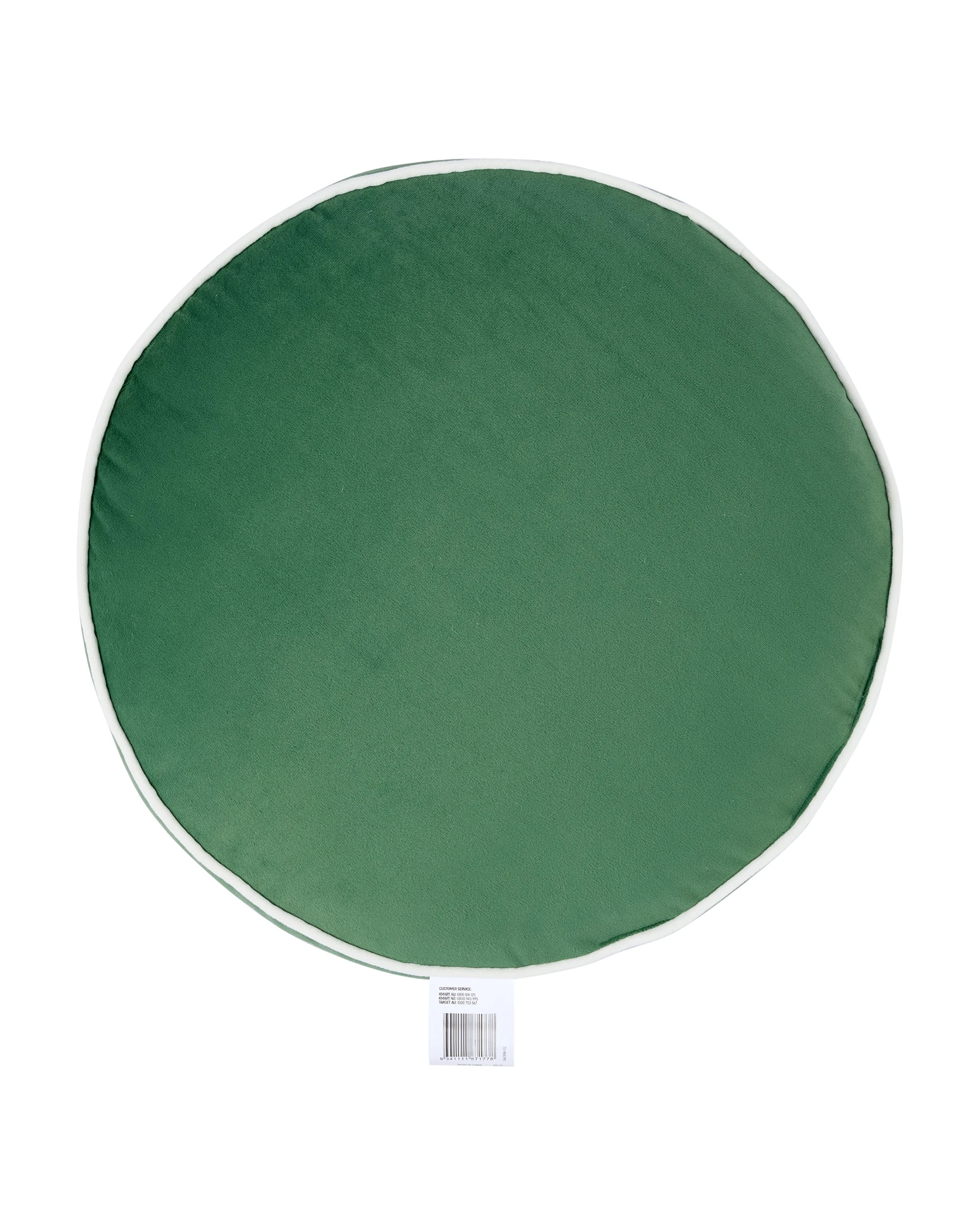 6 40cm Velvet Round Cushion - Pesto, 6 of 6