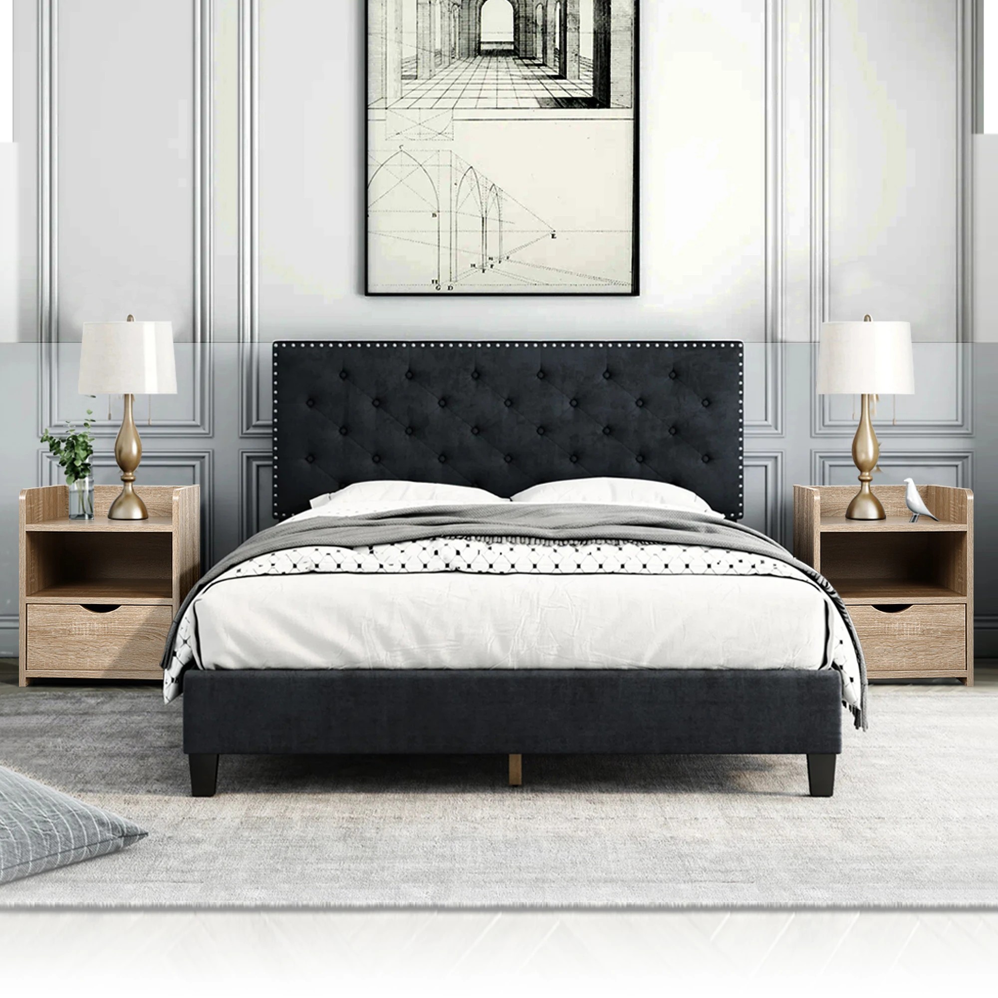 4 Alfordson Bedside Table Nightstand Storage Cabinet Side End Drawers - Wood, 4 of 10