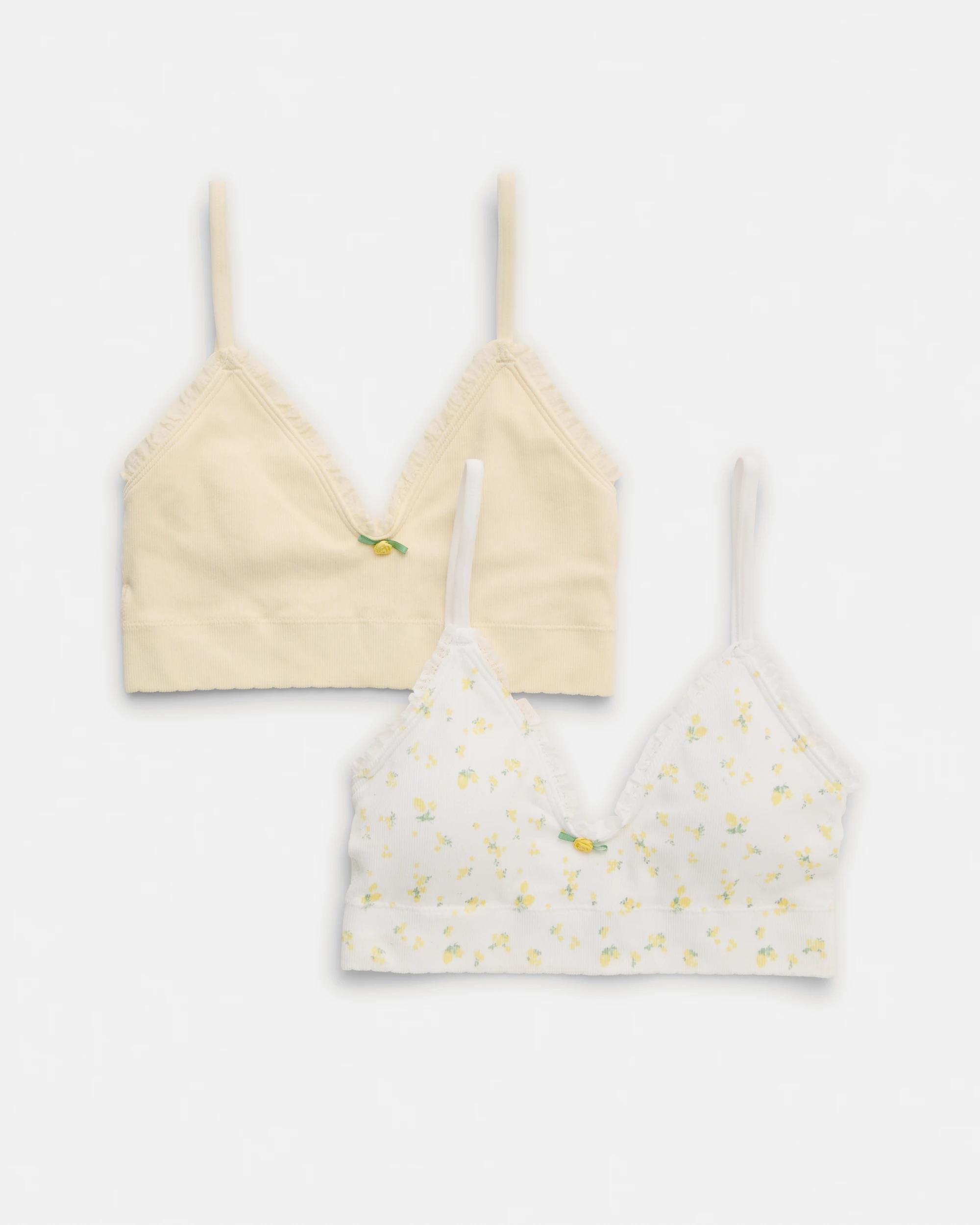 1 2 Pack Seamfree Rib Bralette Lemoncello, 1 of 10