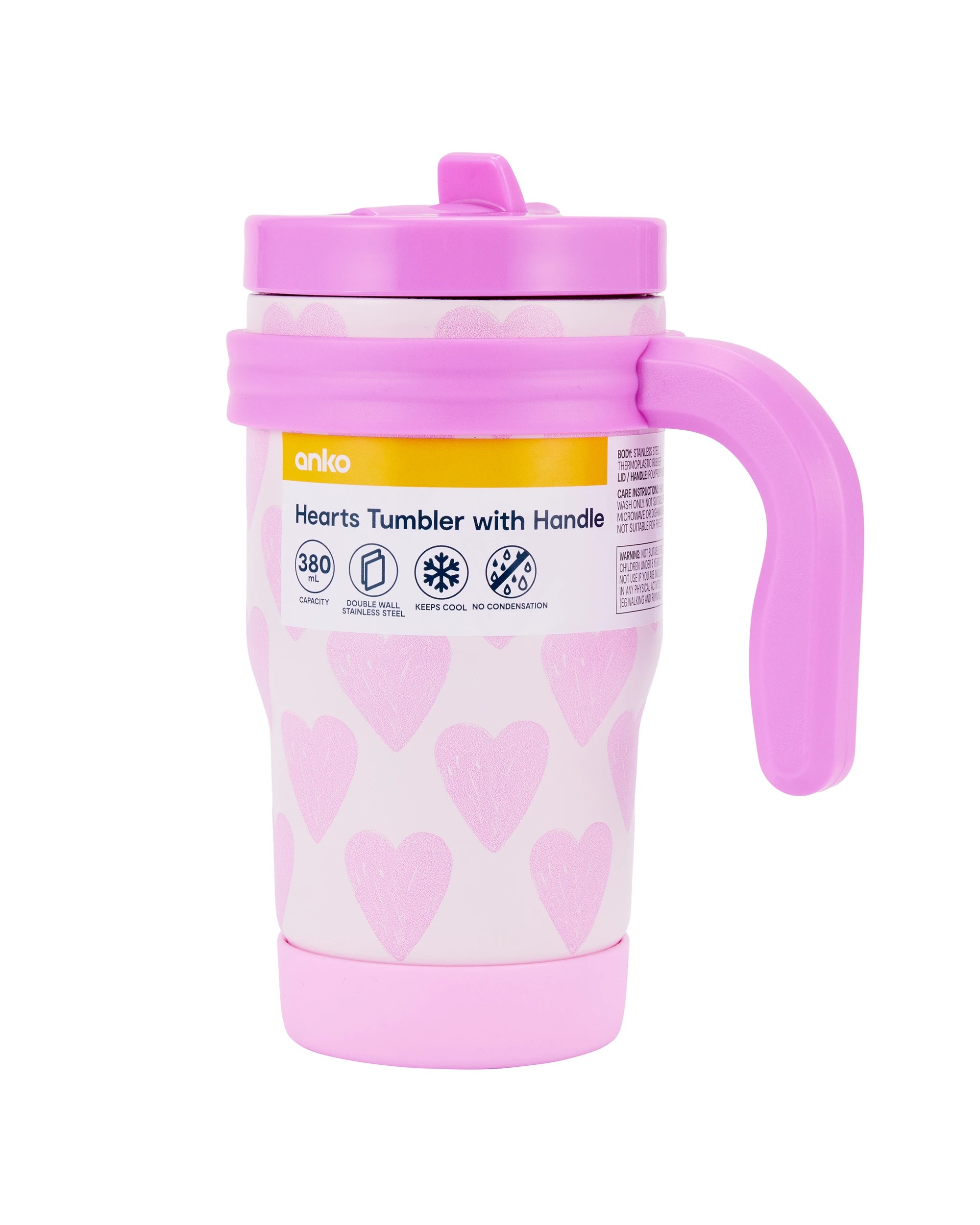 7 380ml Hearts Stainless Steel Tumbler with Handle, 7 of 7