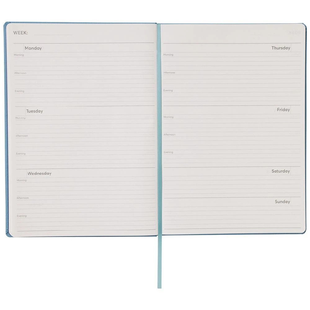 7 J.Burrows A4 Week to View 2025 Embossed Diary Blue, 7 of 8