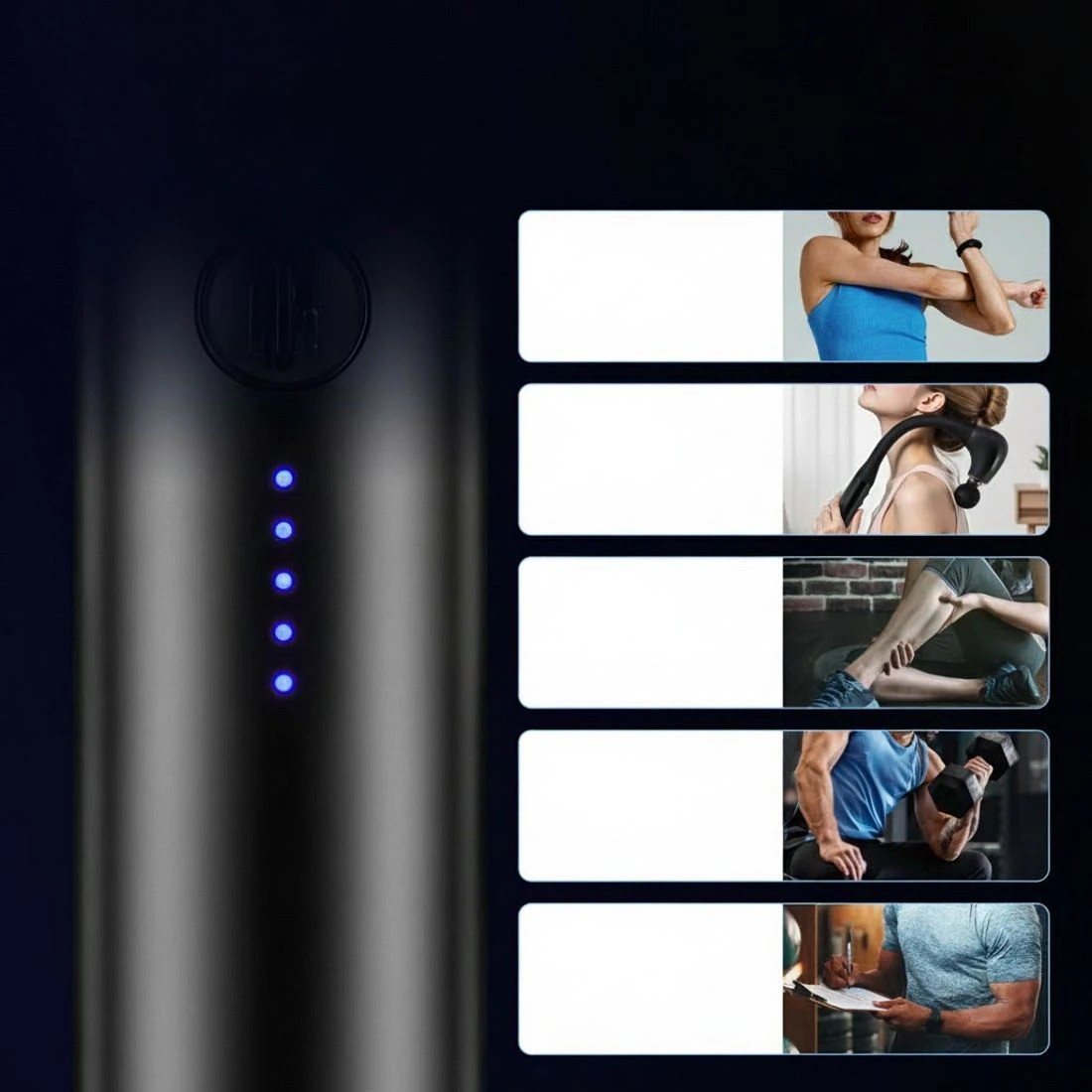 6 Everfit Massage Gun U-shaped Extended Handle Percussion Massager 4 Heads - Black, 6 of 6