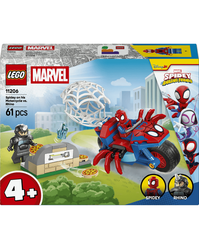 LEGO Spidey on his Motorcycle vs. Rhino 1