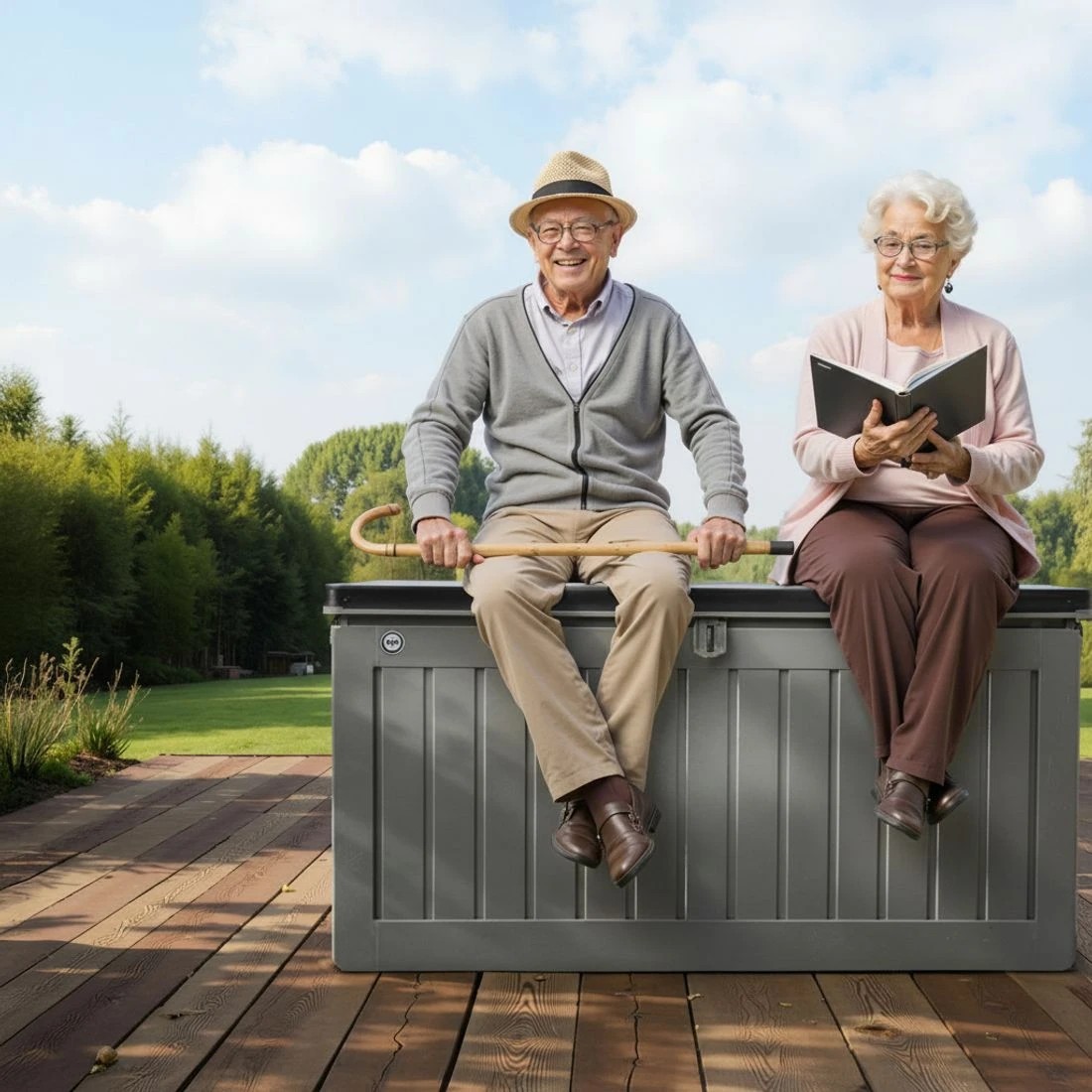 5 Gardeon Outdoor Storage Box 190L Container Lockable Garden Bench Tool Shed - Black, 5 of 7