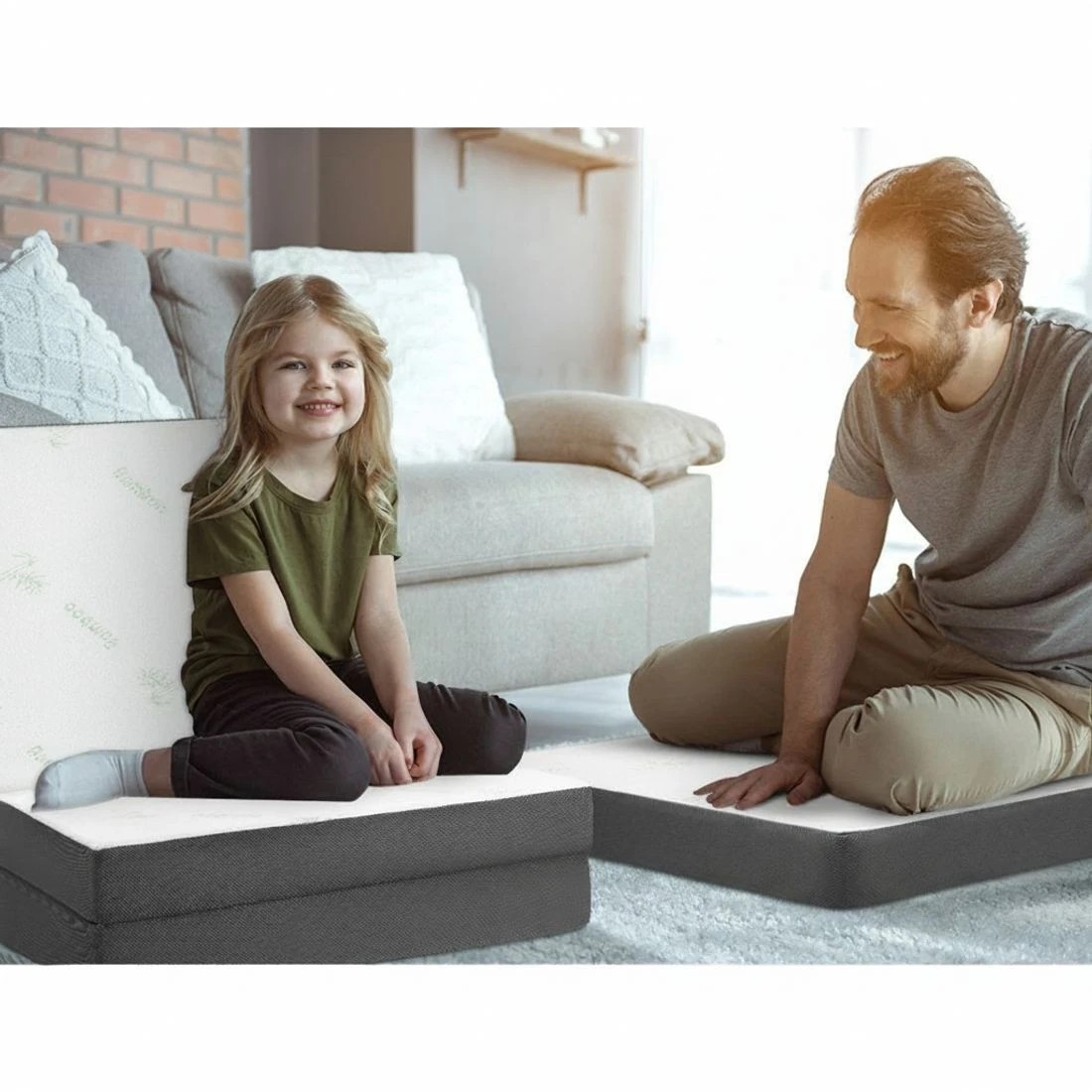 4 Giselle Bedding Foldable Mattress Folding Foam Single Portable Easy Storage Guest Bed Comfortable Support - Black, 4 of 5