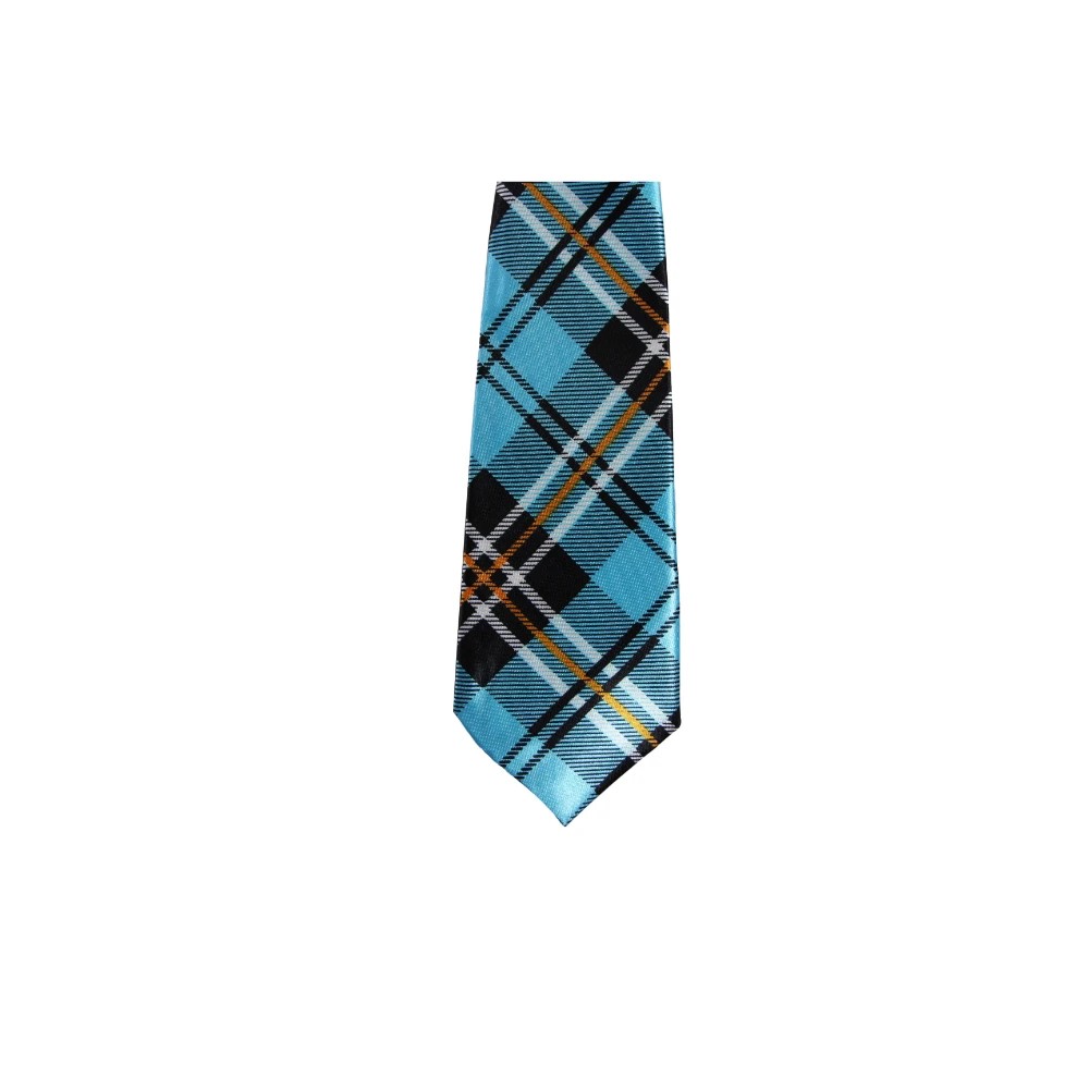 4 Zasel Kids Boys Turquoise, Black & Orange Patterned Elastic Neck Tie - Criss Cross - Multi, 4 of 5