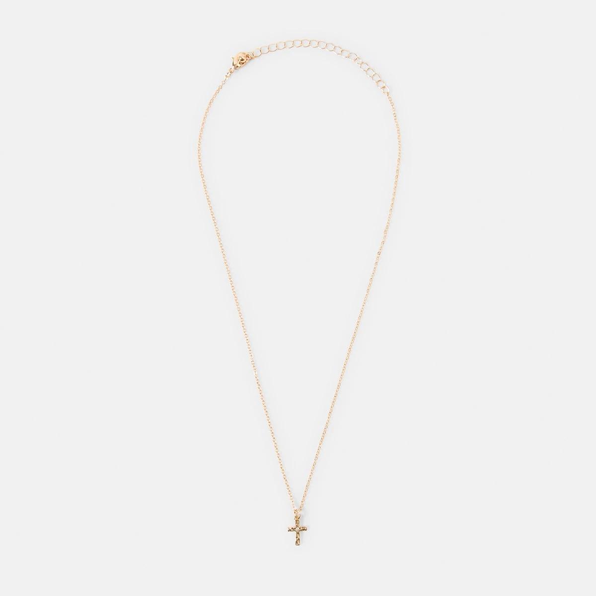 2 Basic Cross Chain - Gold Tone Gold, 2 of 4
