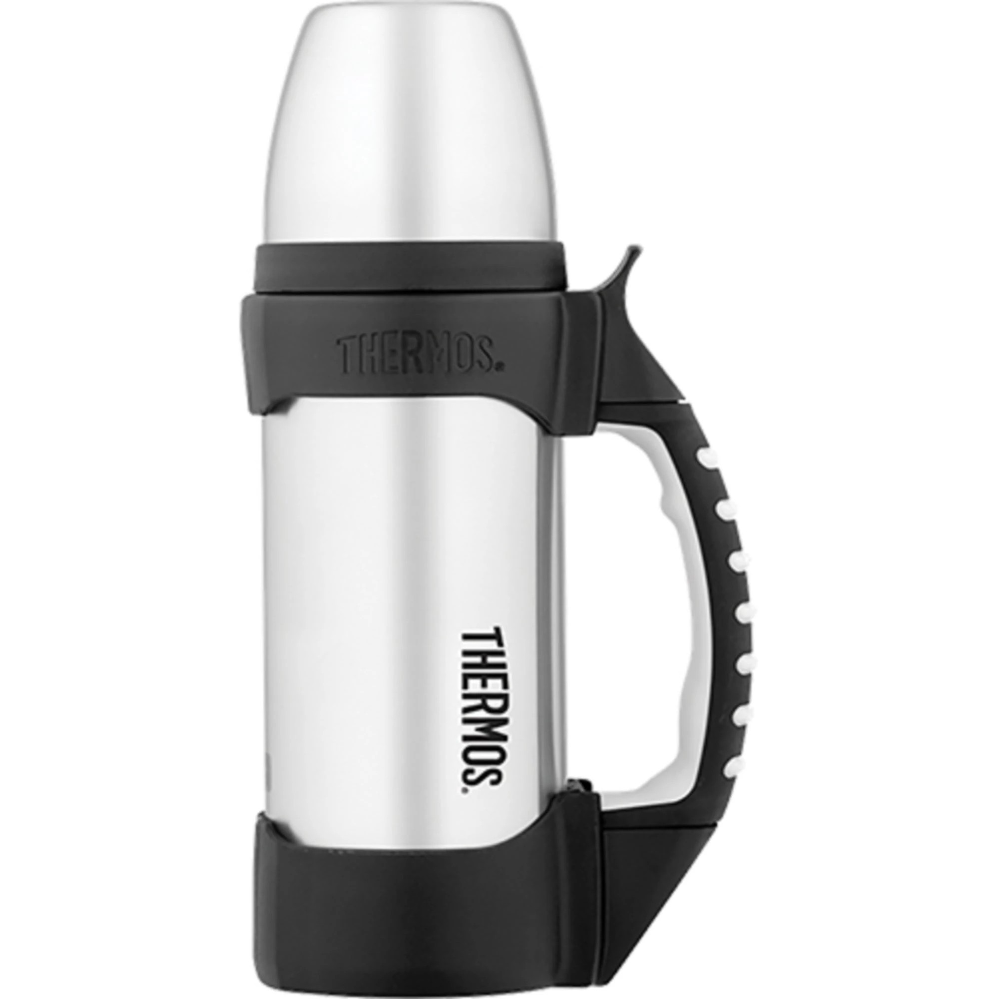 1 Thermos The Rock 1L Vacuum Insulated Flask - Stainless Steel, Black/Silver - Multi, 1 of 2