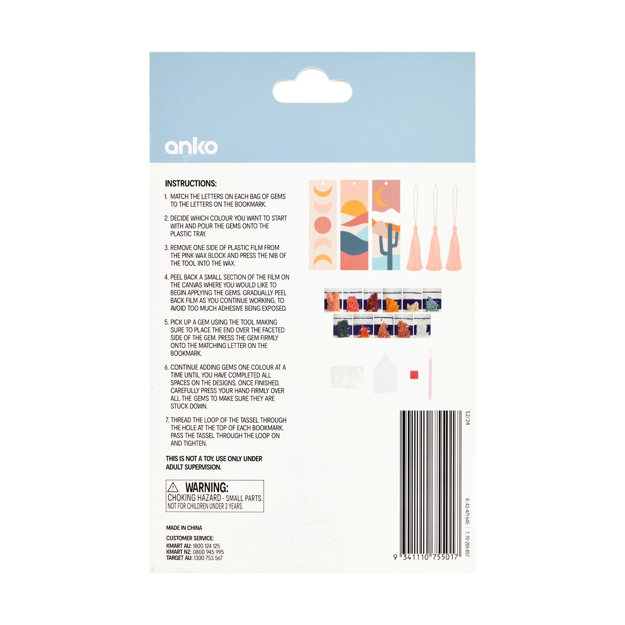 3 3 Pack Sparkle Gem Art - Bookmarks, 3 of 3