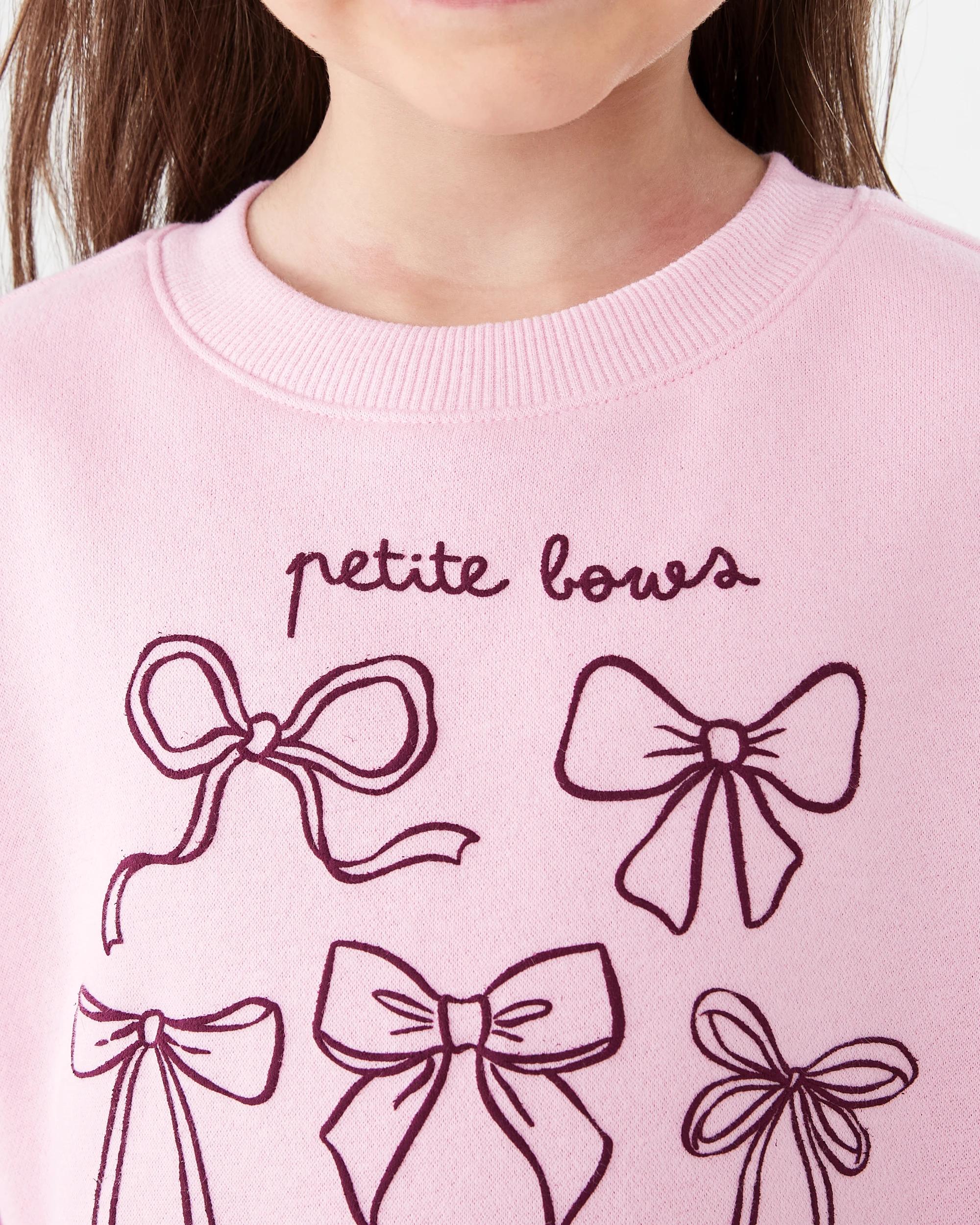 4 Oversized Crew Neck Top and Legging Set Pnk Bows, 4 of 8