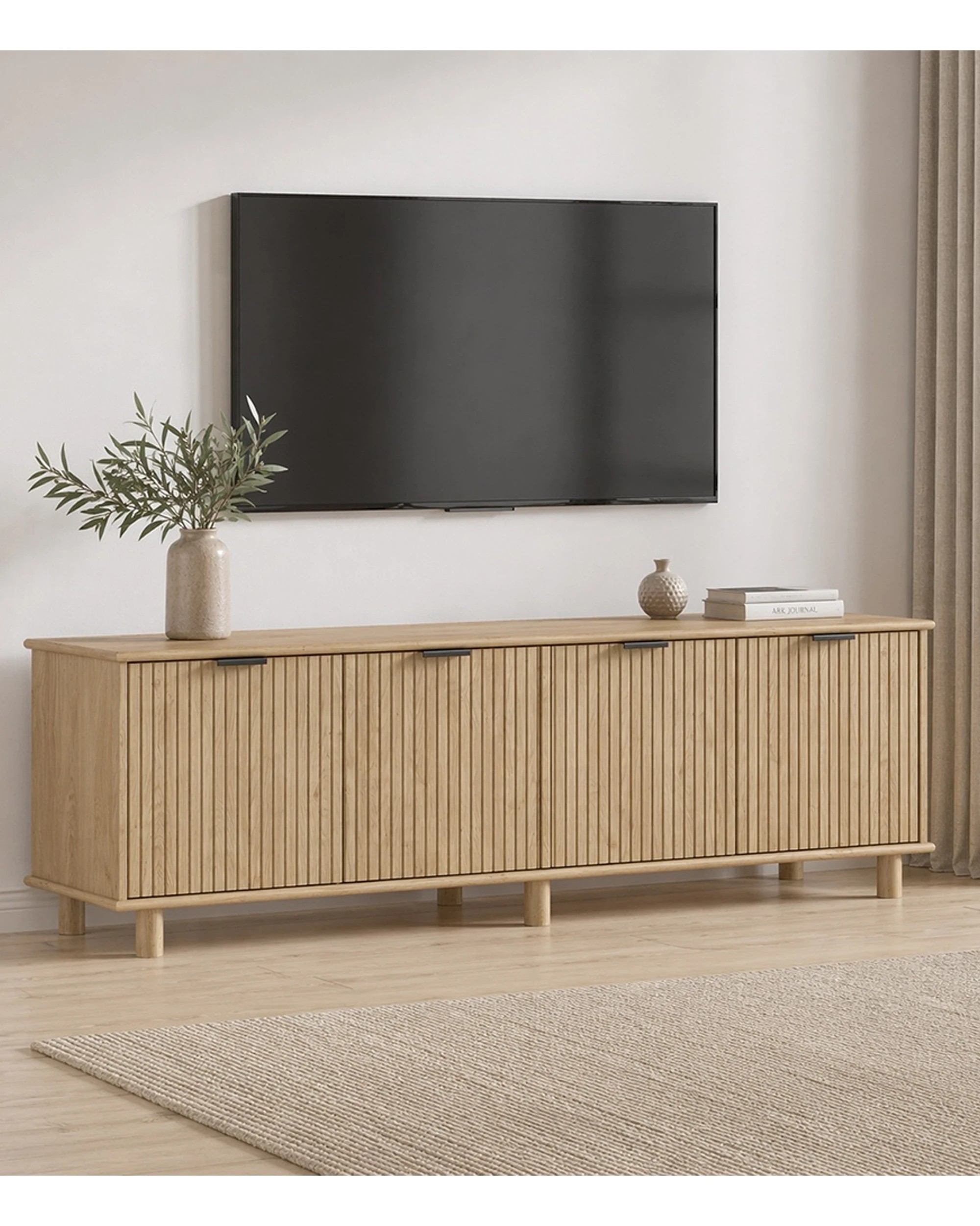 2 Alpine Bay Sorrento 4 Door TV Unit 180cm Swedish Oak - Natural, 2 of 9