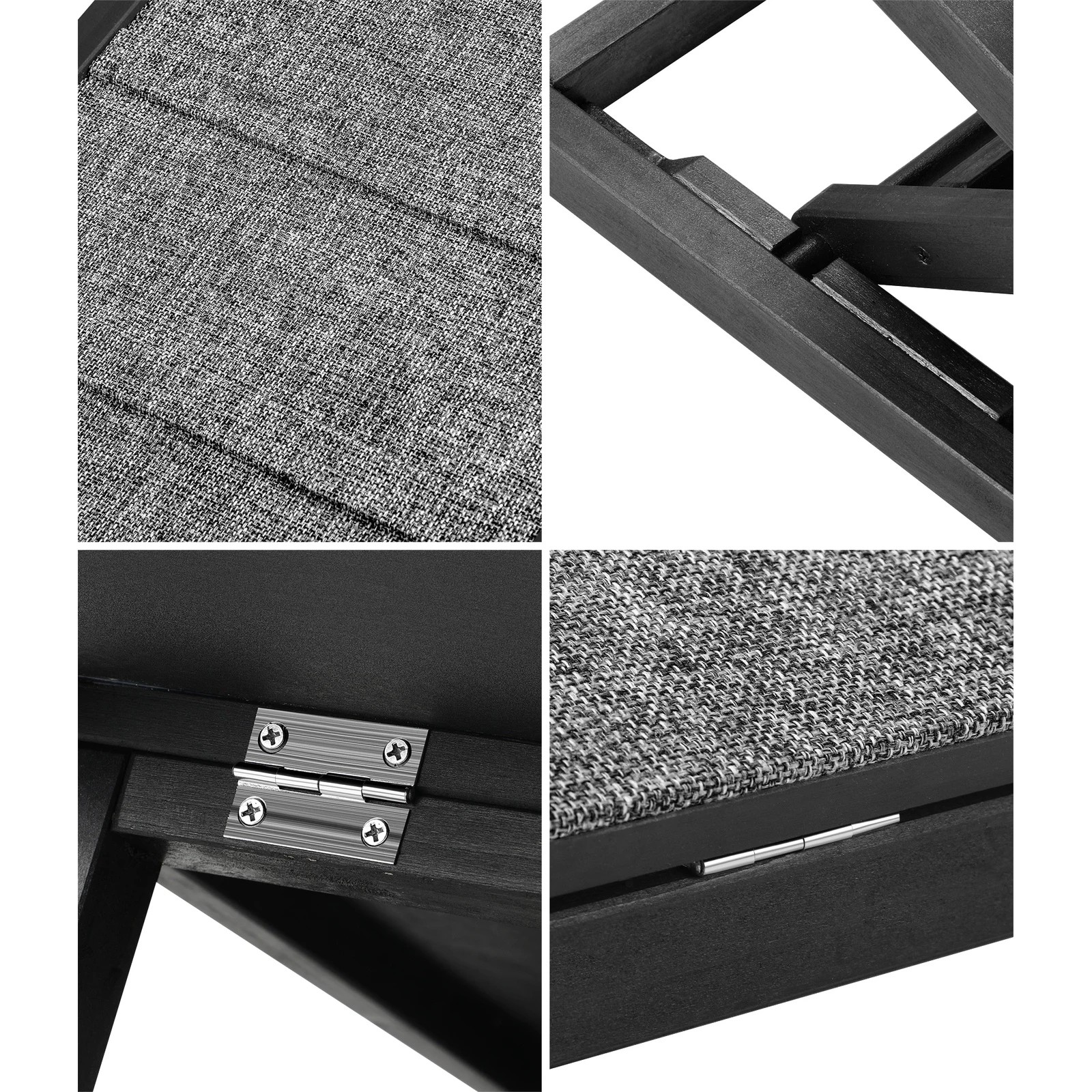 3 Alopet Dog Pet Ramp Adjustable Height Dogs Stairs Bed Sofa Car Foldable 70cm - Black, 3 of 10