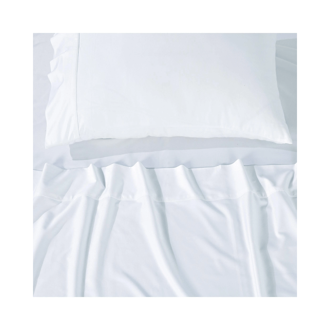 8 Bianca Bedding Rosebank 500TC Bamboo/Cotton Sateen King Sheet Set - Extra Long &amp; Wide Flat - White - White, 8 of 10