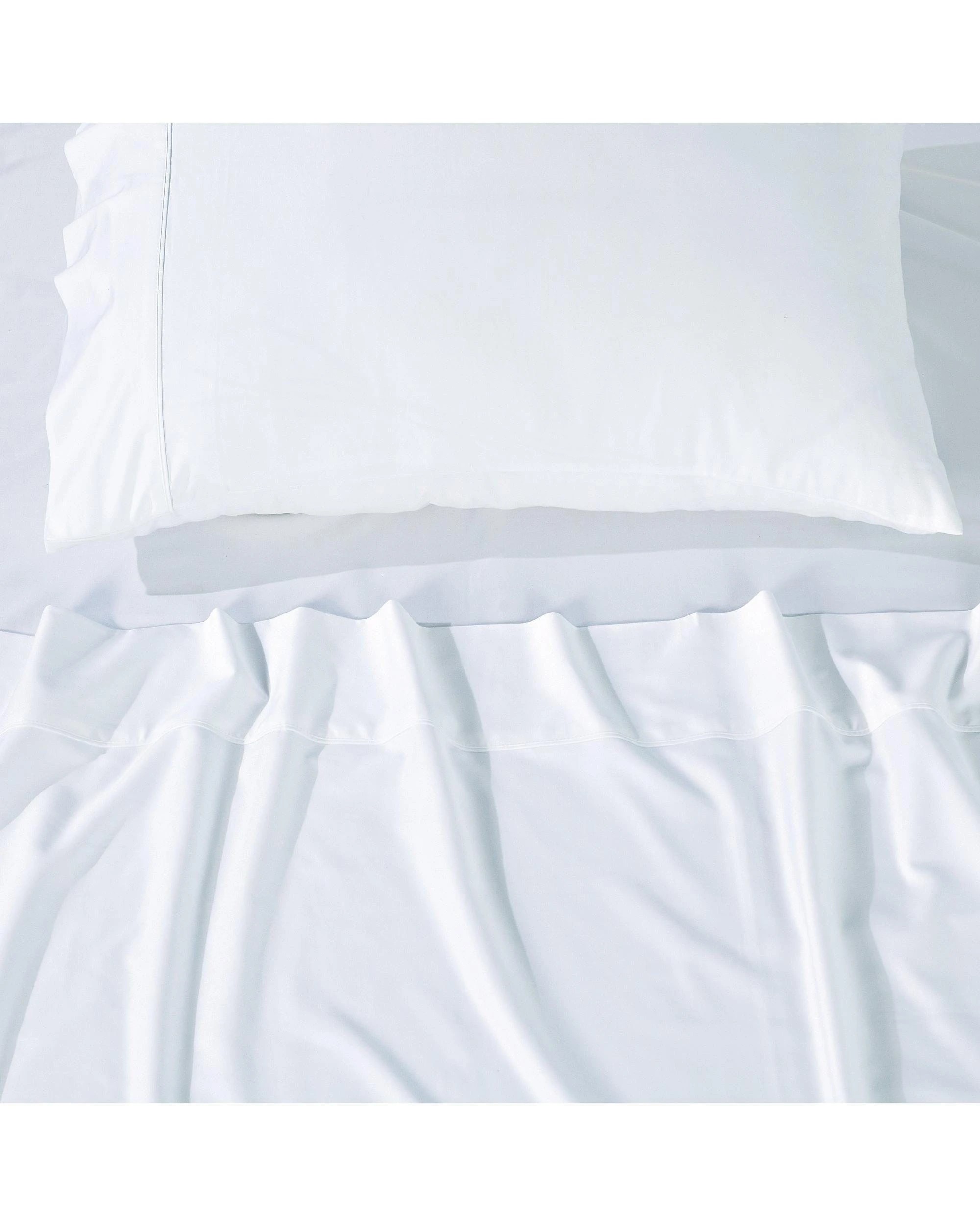 8 Bianca Bedding Rosebank Extra Long Extra Wide Flat 500 Tc Bamboo Cotton Sheet Set - White - Split King, 8 of 10