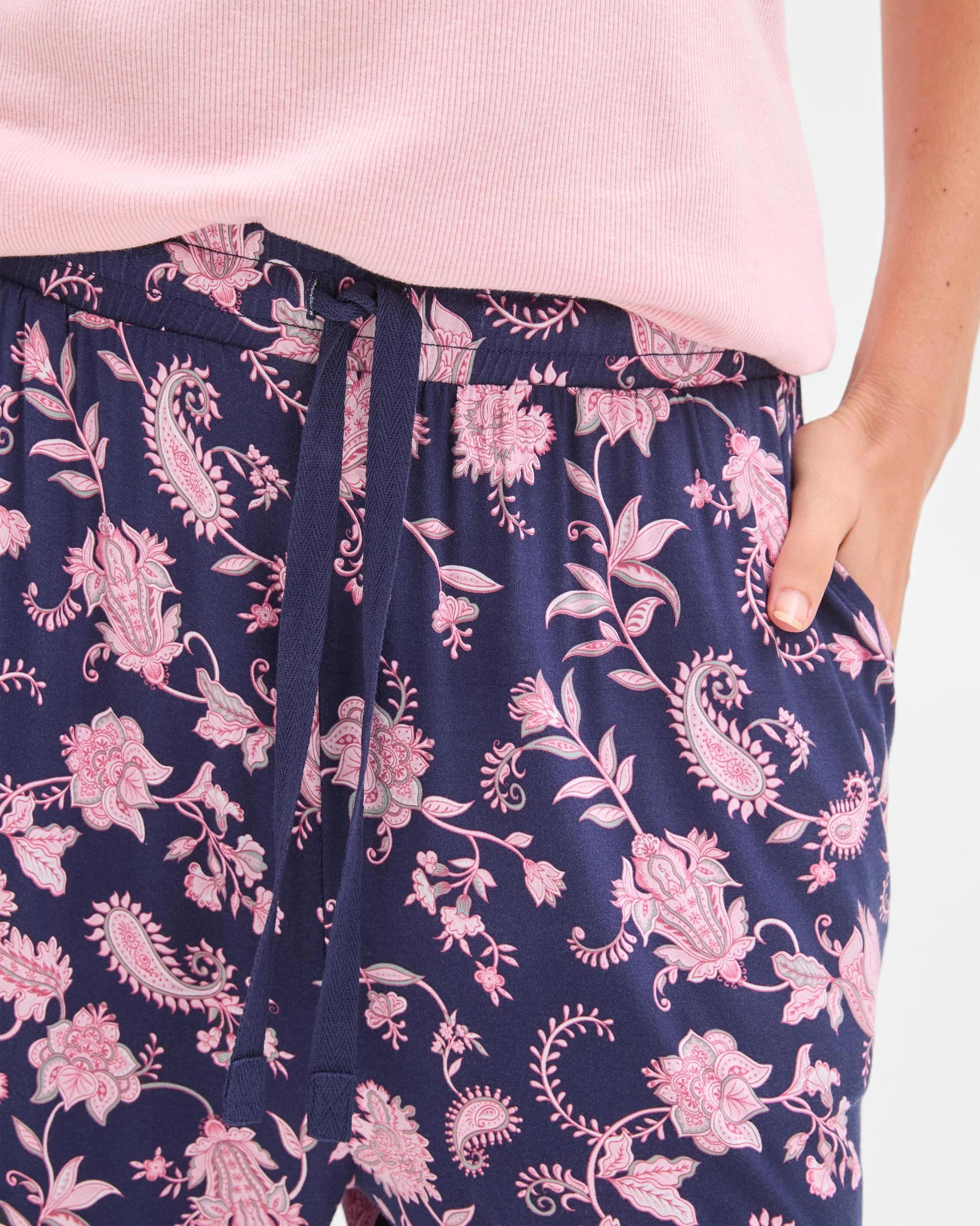 4 Target Soft Comfort Bamboo Culotte Sleep Pants NAVY PAISLEY, 4 of 4