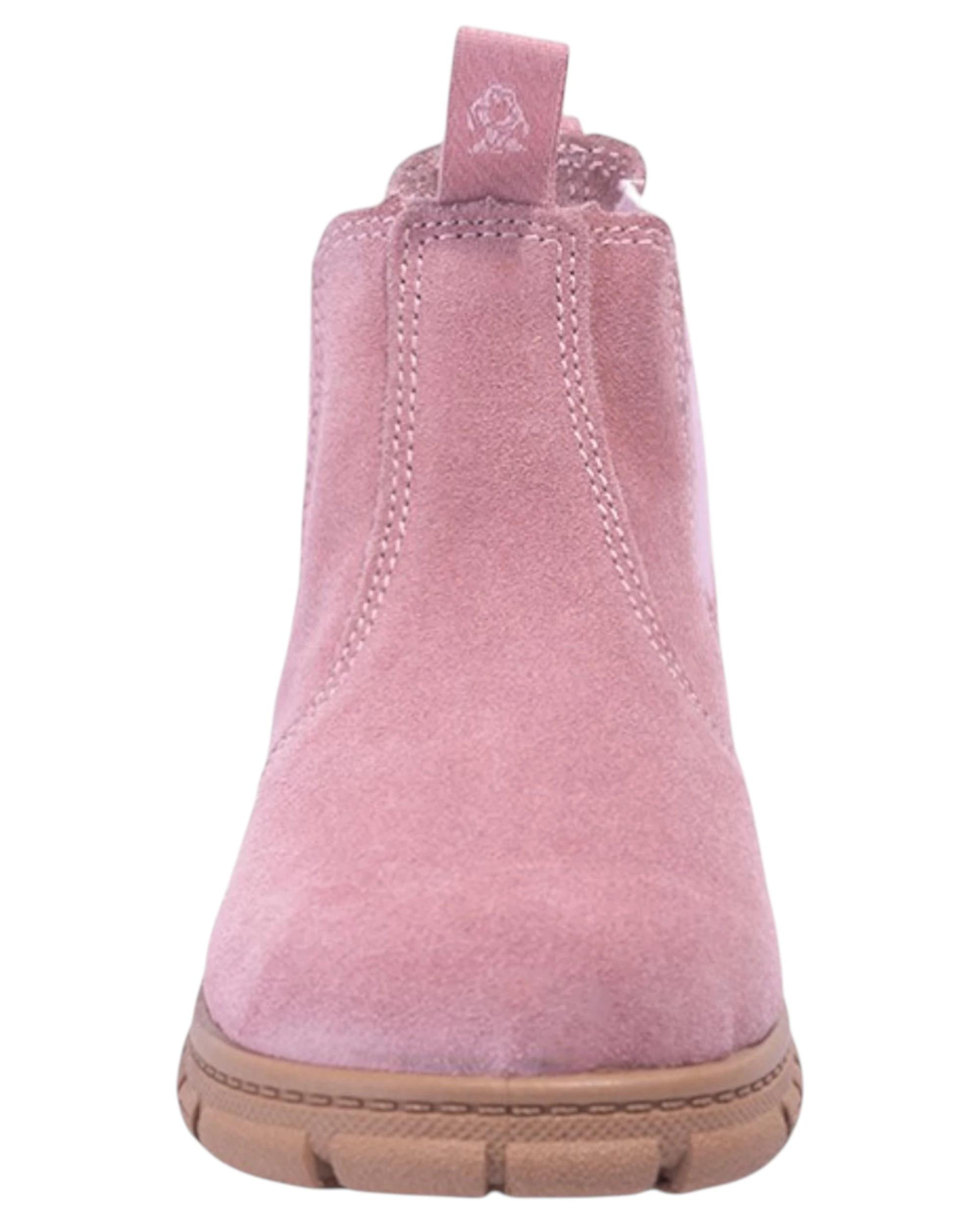 3 Grosby Ranch Junior Girls Boots School Leather Slip On Shoes - Pink PINK, 3 of 4